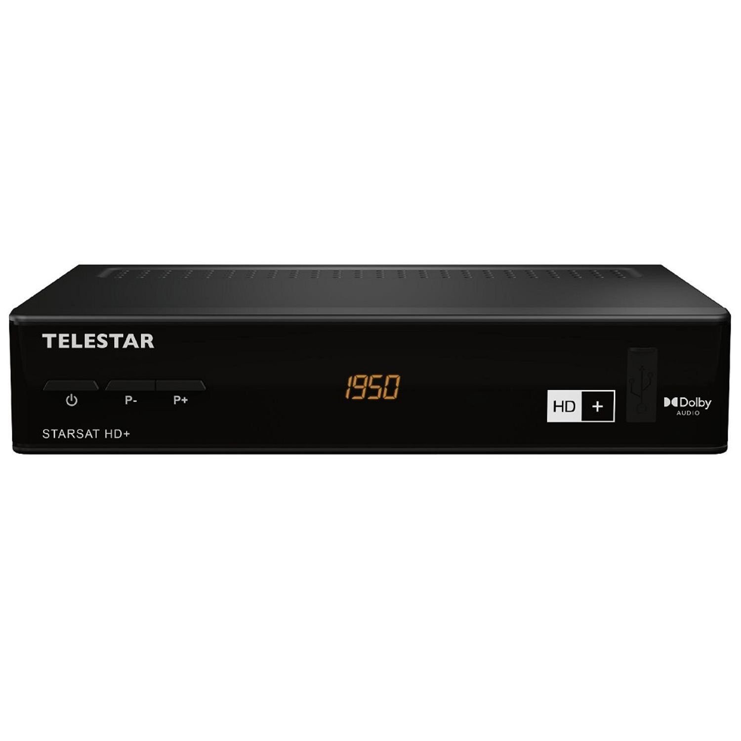 TELESTAR STARSAT HD+ HDTV Satreceiver mit HD+ Kartenleser Mediaplayer Satellitenreceiver (LAN (Ethernet), 12V Stromversorgung geeignet für Campingbetrieb) | SAT-Receiver