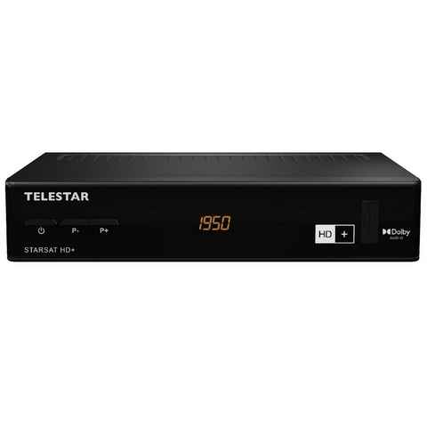 TELESTAR STARSAT HD+ HDTV Satreceiver mit HD+ Kartenleser Mediaplayer Satellitenreceiver (LAN (Ethernet), 12V Stromversorgung geeignet für Campingbetrieb)