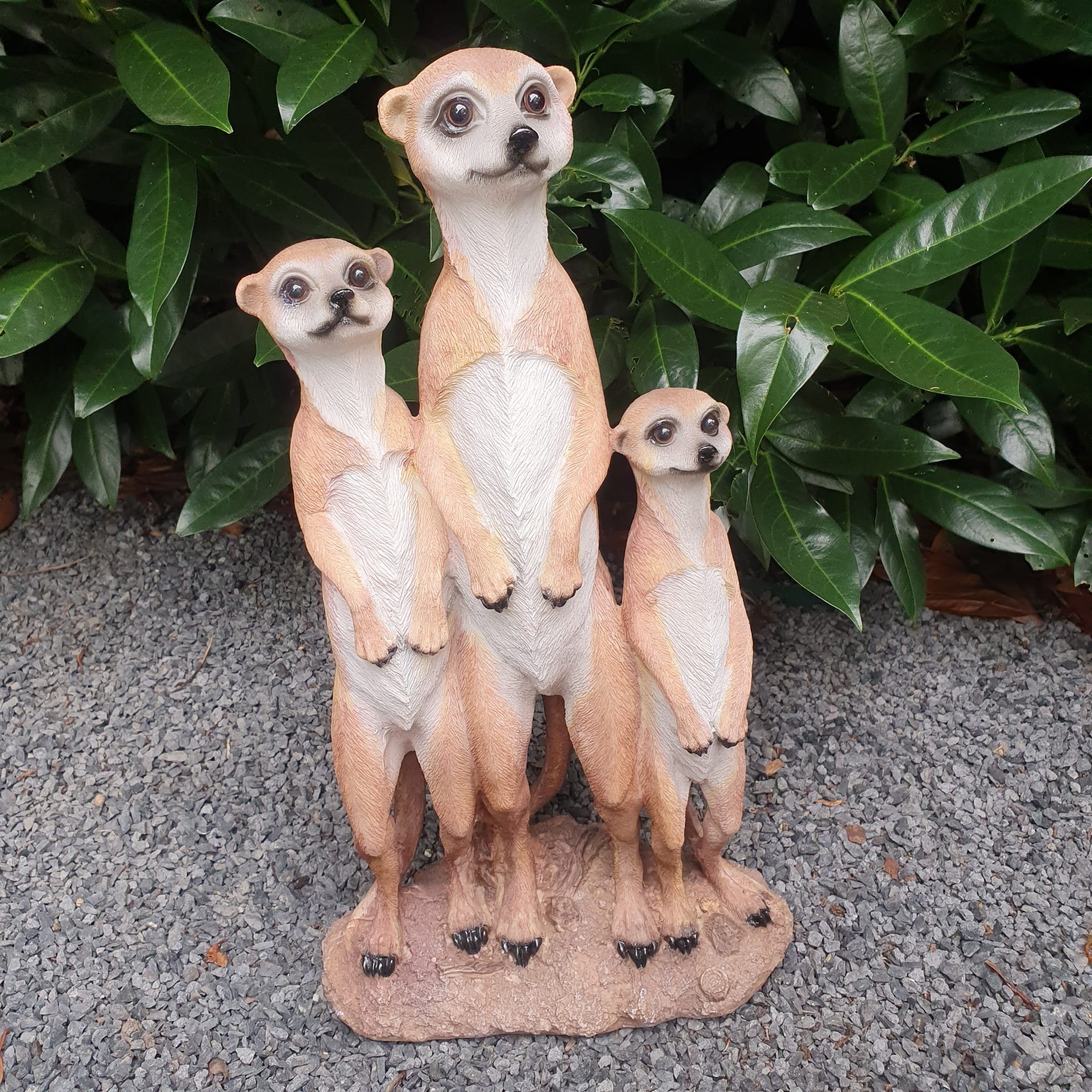 Aspinaworld Gartenfigur Erdmännchen Figur Familie 40 cm wetterfest