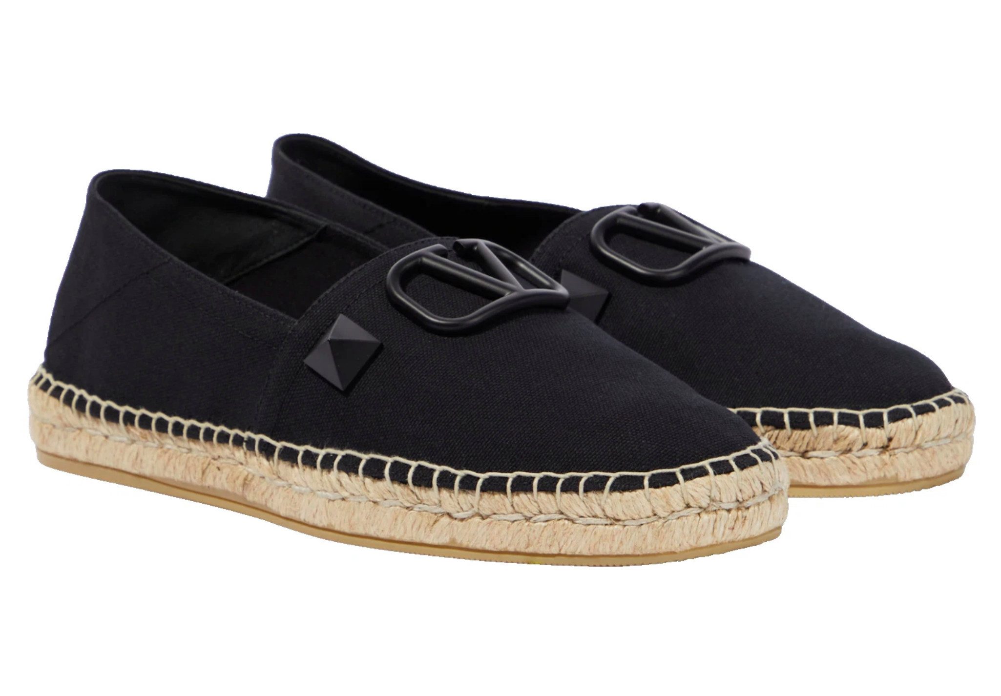 VALENTINO GARAVANI Herren Schuhe Canvas Loafers V-Logo Stud Slipper Espadrille Tonales V-Logo mit charakteristischen Stud