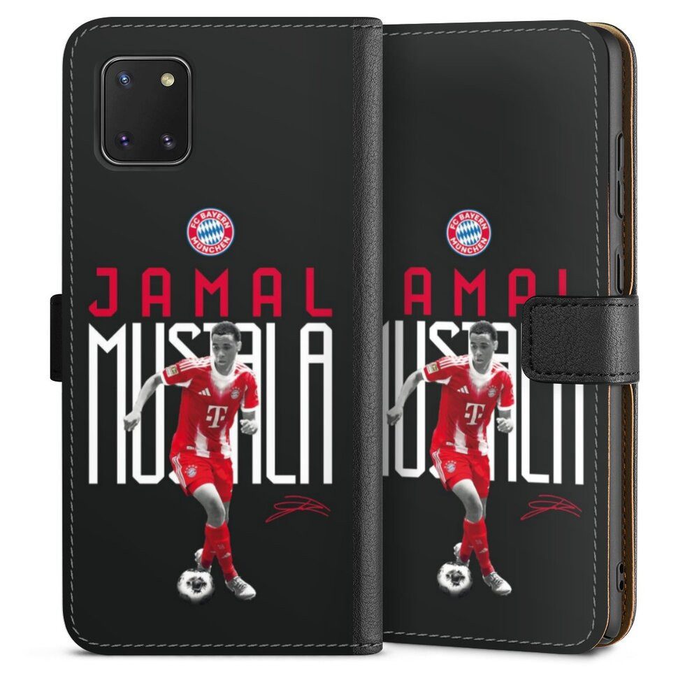 DeinDesign Handyhülle FC Bayern München Jamal Musiala Offizielles Lizenzprodukt, Samsung Galaxy Note 10 lite Hülle Flip Case Klapphülle