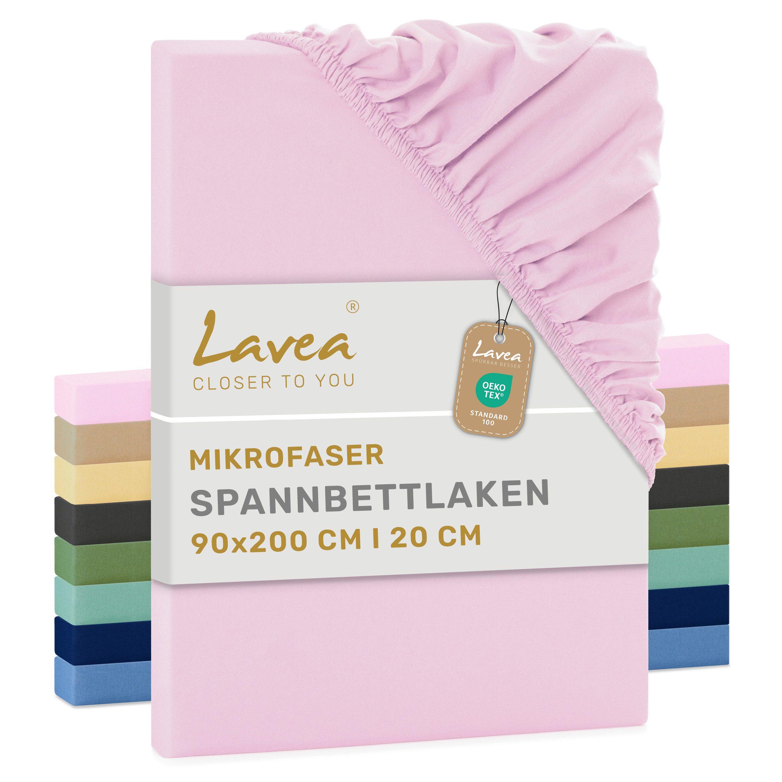 Lavea Spannbettlaken Bettlaken, Spannlaken Mikrofaser, 180x200cm, 200x200cm günstig online kaufen