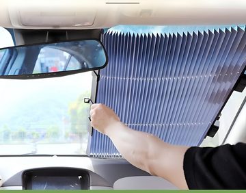 HIYORI Autosonnenschutz UV-Schutz Automatische Ausziehbare Faltbare Sonnenschutzblende, für Autofenster Hitzeisolierender Sonnenvorhang