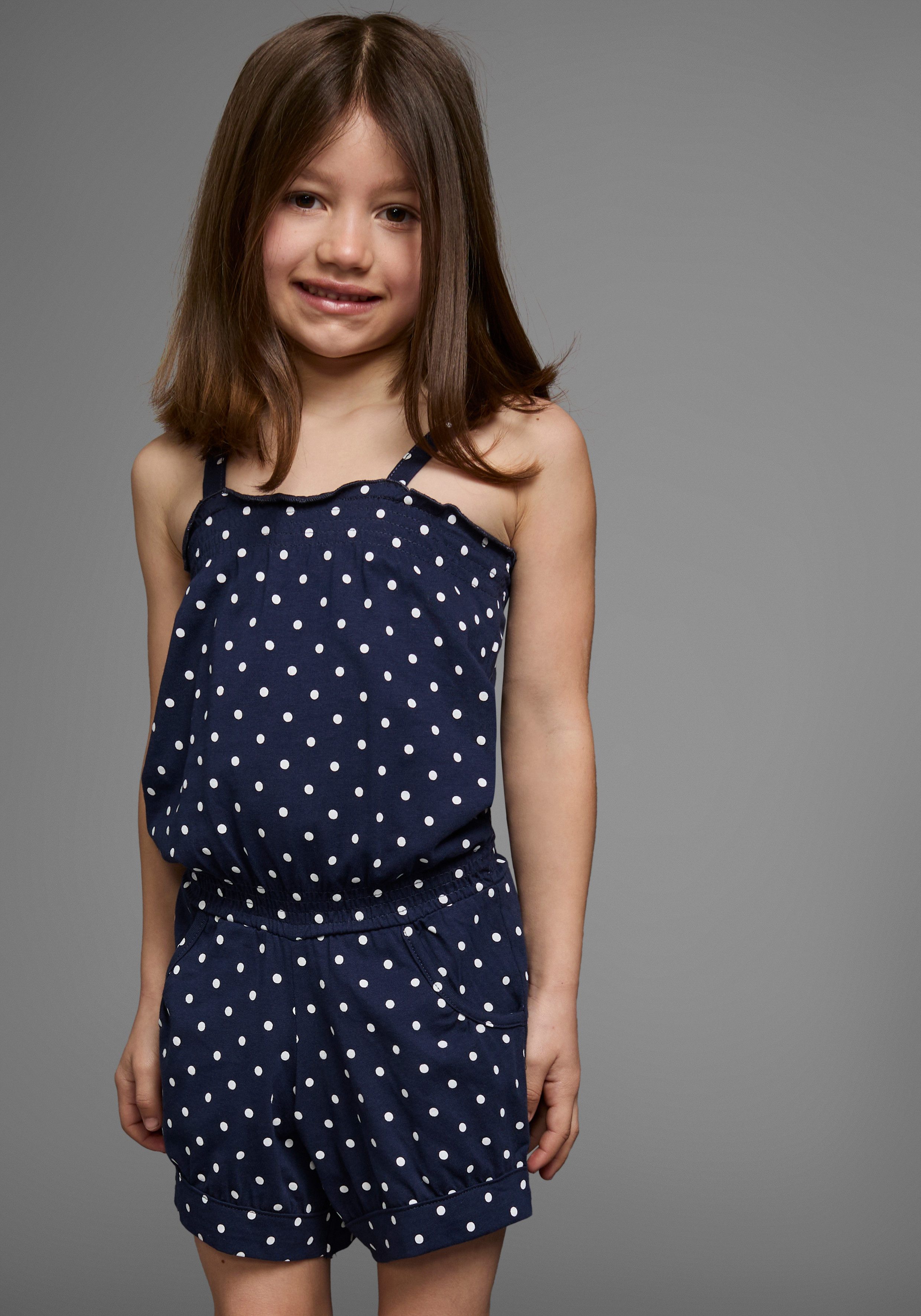 KIDSWORLD Kurzoverall für kleine Mädchen niedlich gepunktet