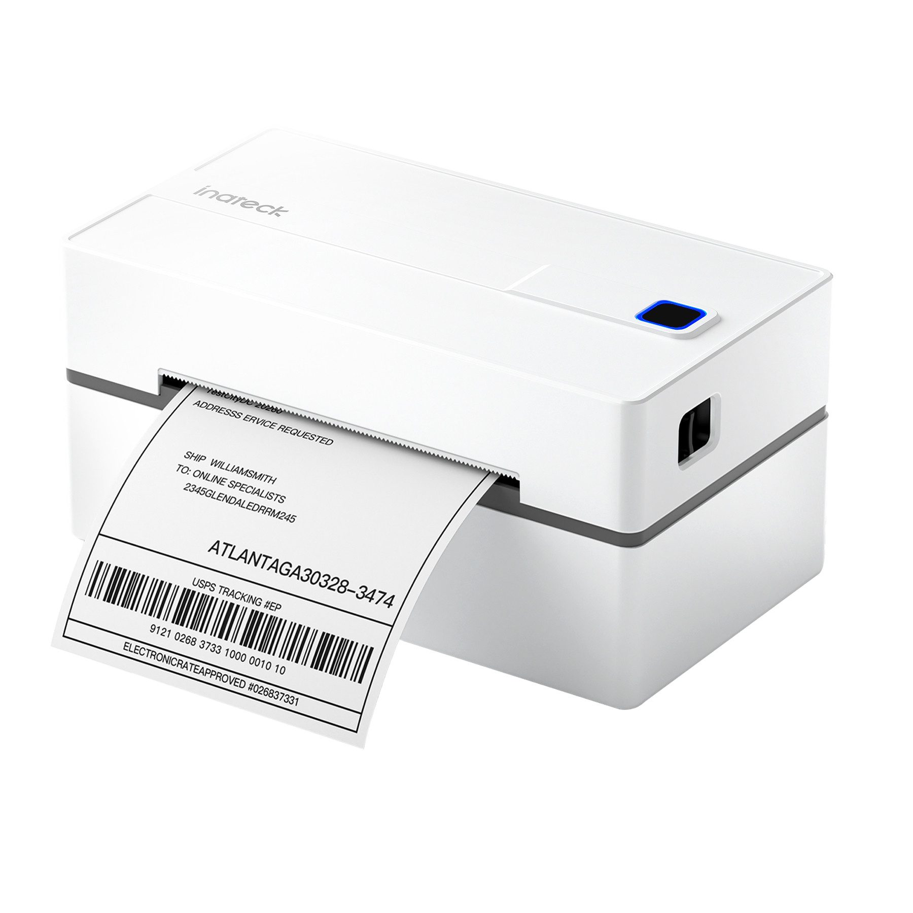 Inateck Bluetooth Thermo-Etikettendrucker, 4x6 Versandetikettendrucker Etikettendrucker, (Kompatibel mit iPhone, Android, iPad, Windows, MacOS, Chrome, USPS)