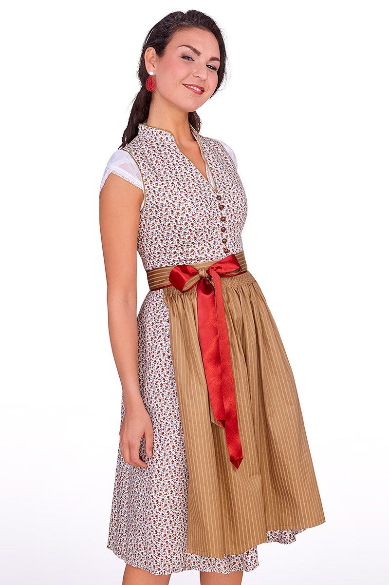 Alpenwahnsinn Dirndl Retro Dirndl 2tlg. - ISLA - weiß/geblümt/caramel – Bild 2 von 5