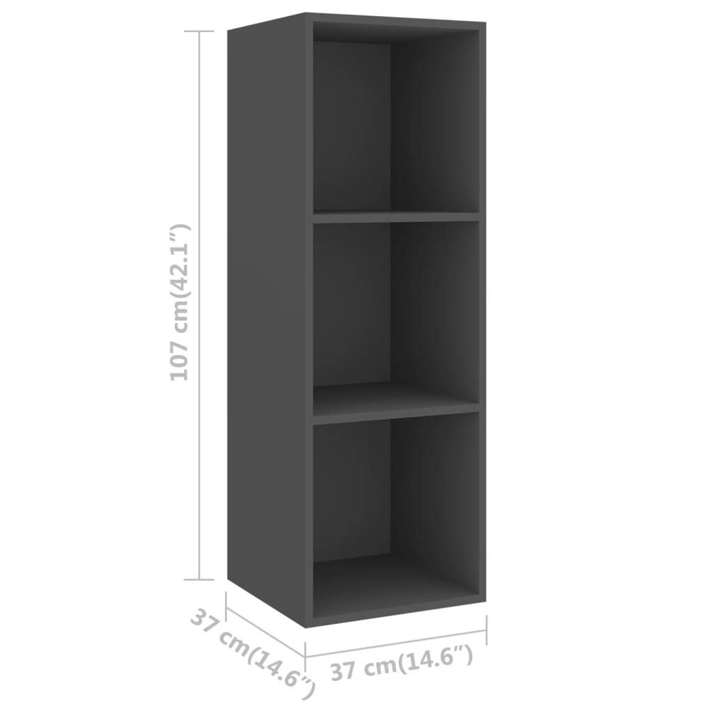 furnicato 2-tlg. Grau Holzwerkstoff TV-Schrank TV-Schrank-Set