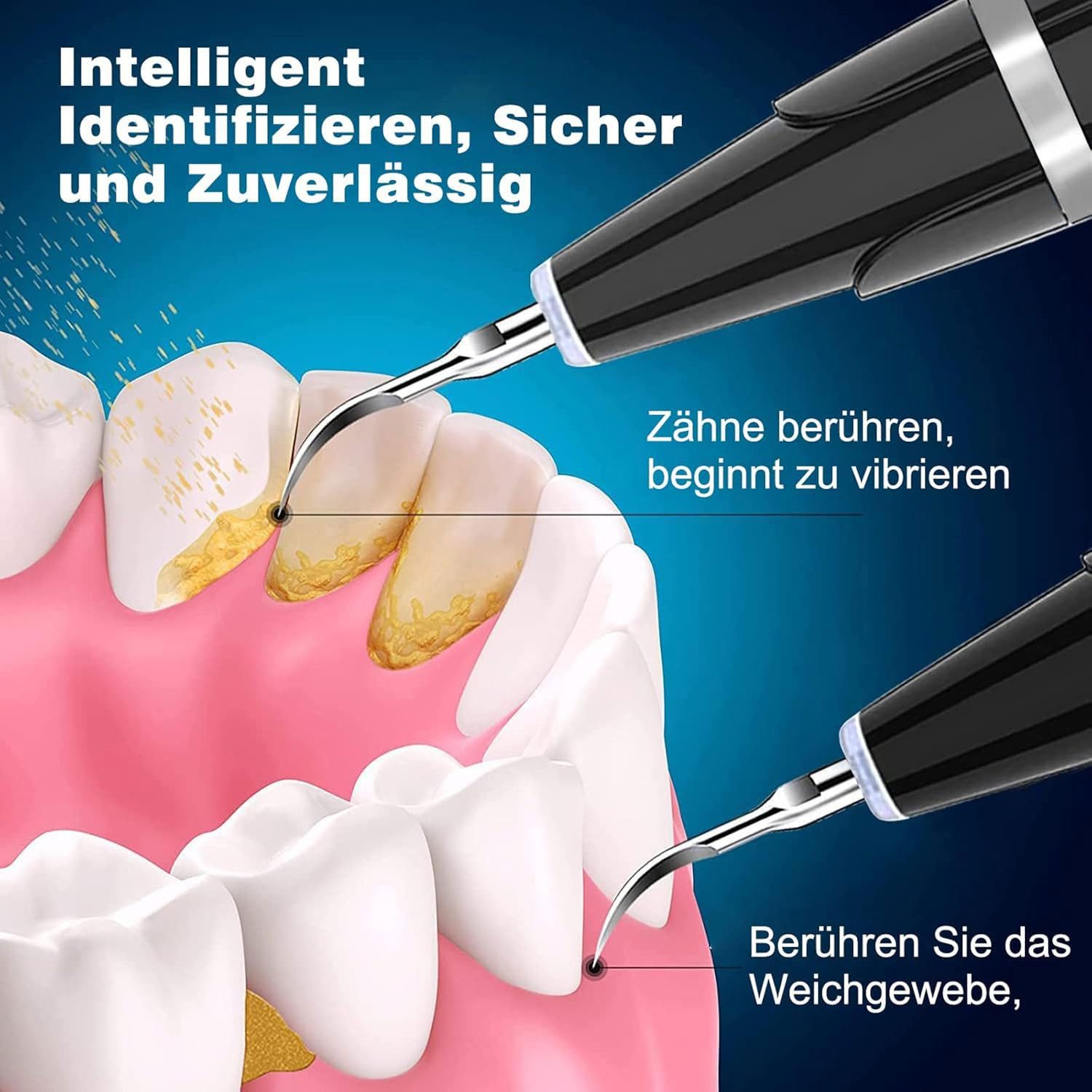 TUWENA Mundpflegecenter Zahnpflege-Set für Pflege von Zahn Zu zum Zahnsteinentfernung, Es gibt 5 Einstellbare Modi und 3 Austauschbare Reinigungsköpfe