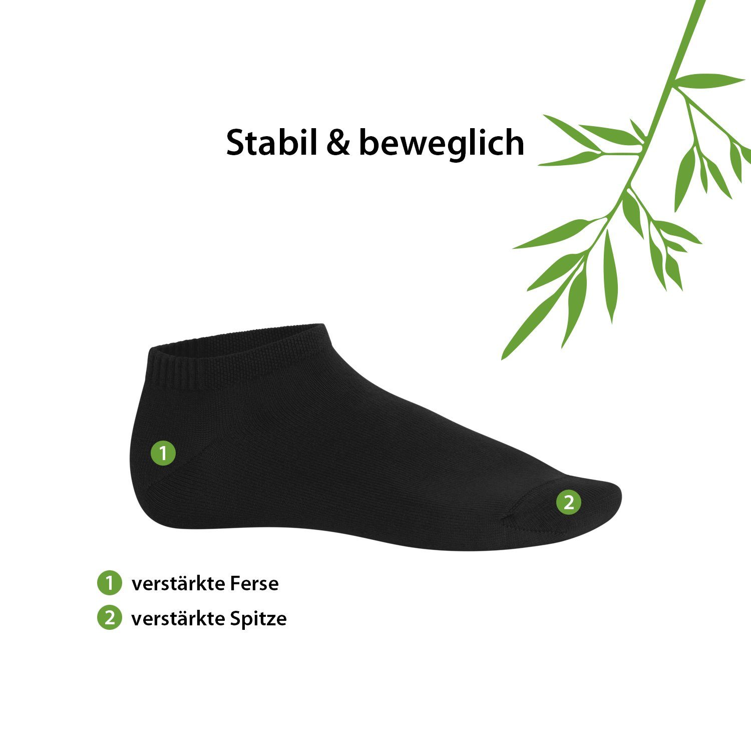 Paar) (6 Footstar Socken nachhaltige Herren Bambus Sneaker Viskose Füßlinge Mix