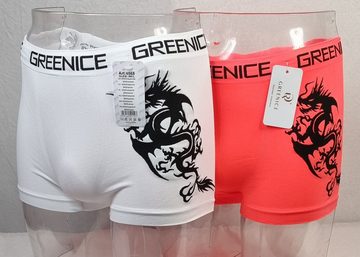 GreenIce Boxer Boxershorts Herren (Packung, 3er Pack) mit Logo auf dem Taillenbund