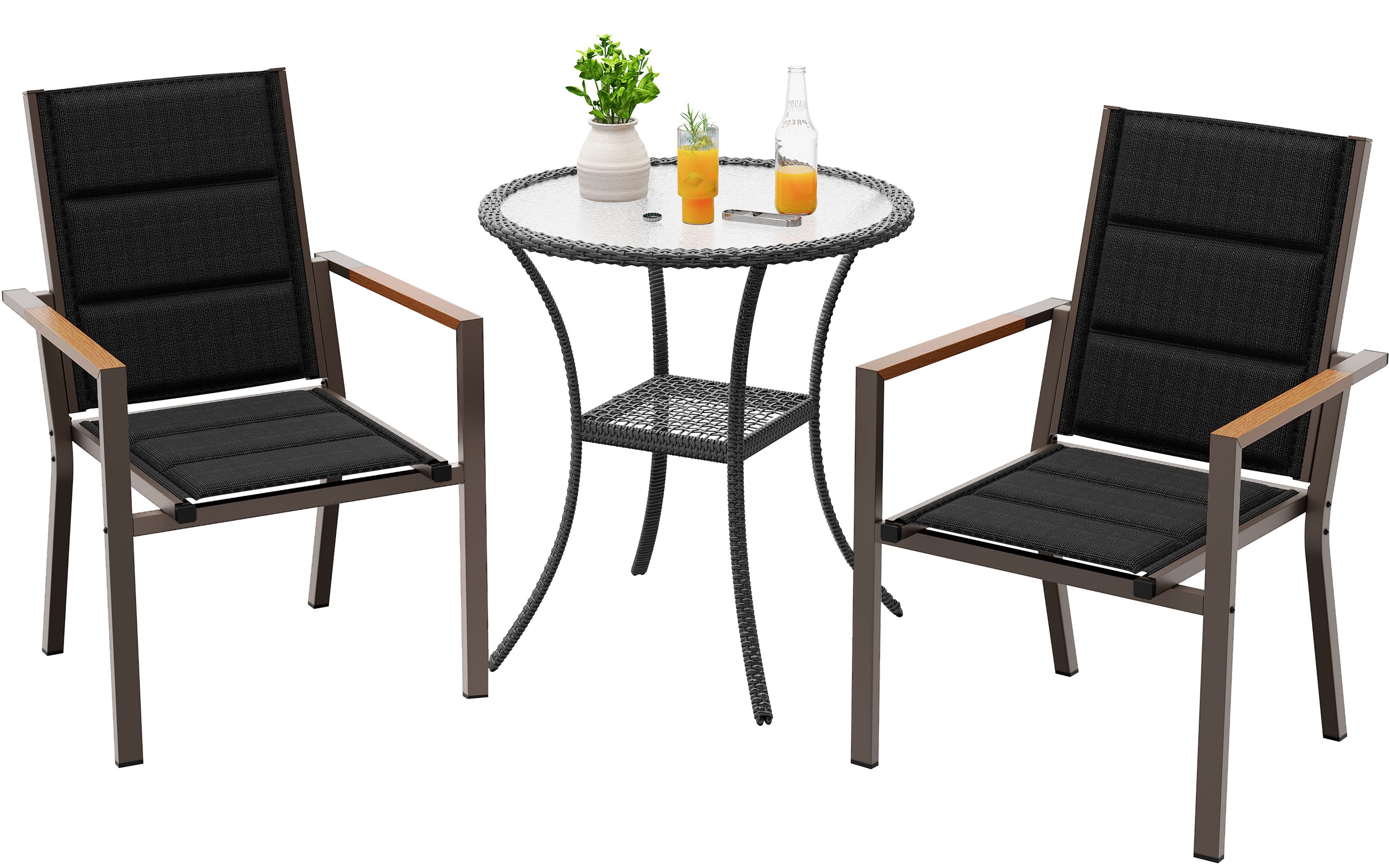 HOMALL Gartenstuhl Balkonstühle (2er Set) Stapelbare günstig online kaufen