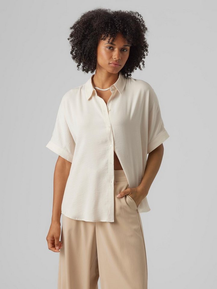 Vero Moda Kurzarmbluse VMKATRINE S/S OVERSIZED SHIRT WVN NOOS