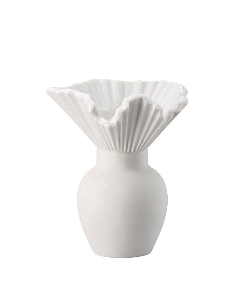 Rosenthal Dekovase Minivase Falda, weiß, 10 cm, Kollektion Miniaturvasen