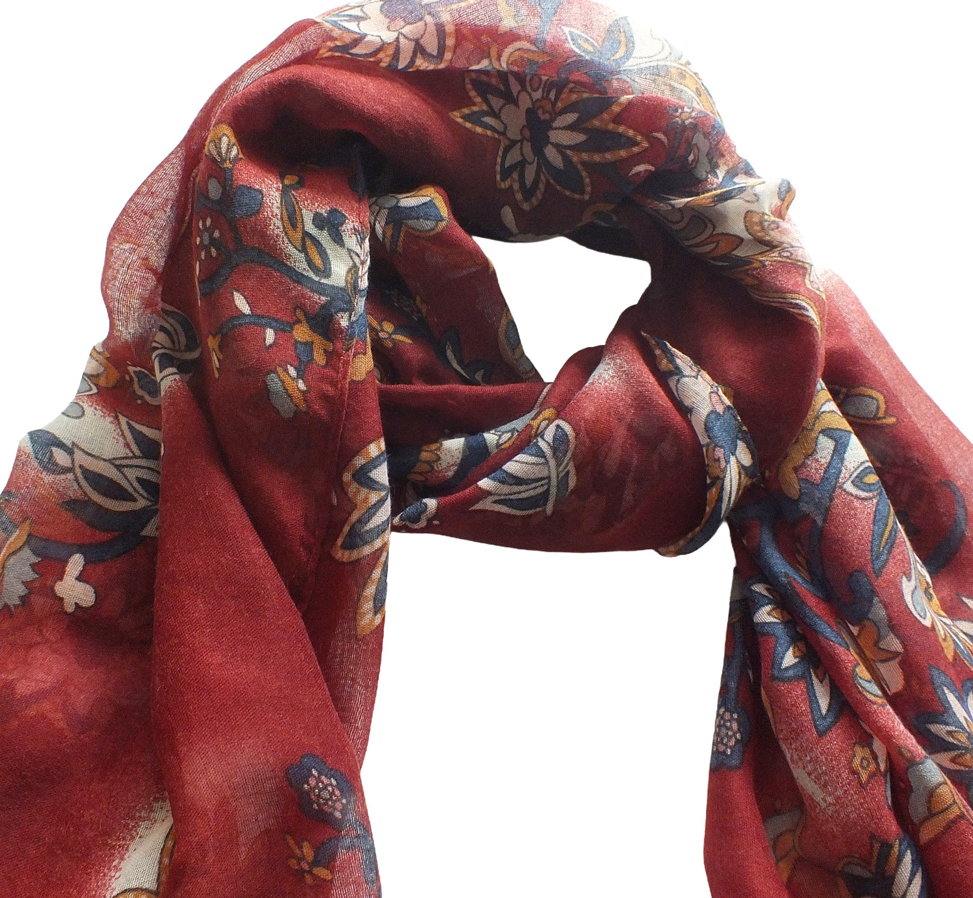 chic4home Schal Voyage Vibes, (1-St. 1-teilig), Damen langer Schal Blumen-Muster Viskose