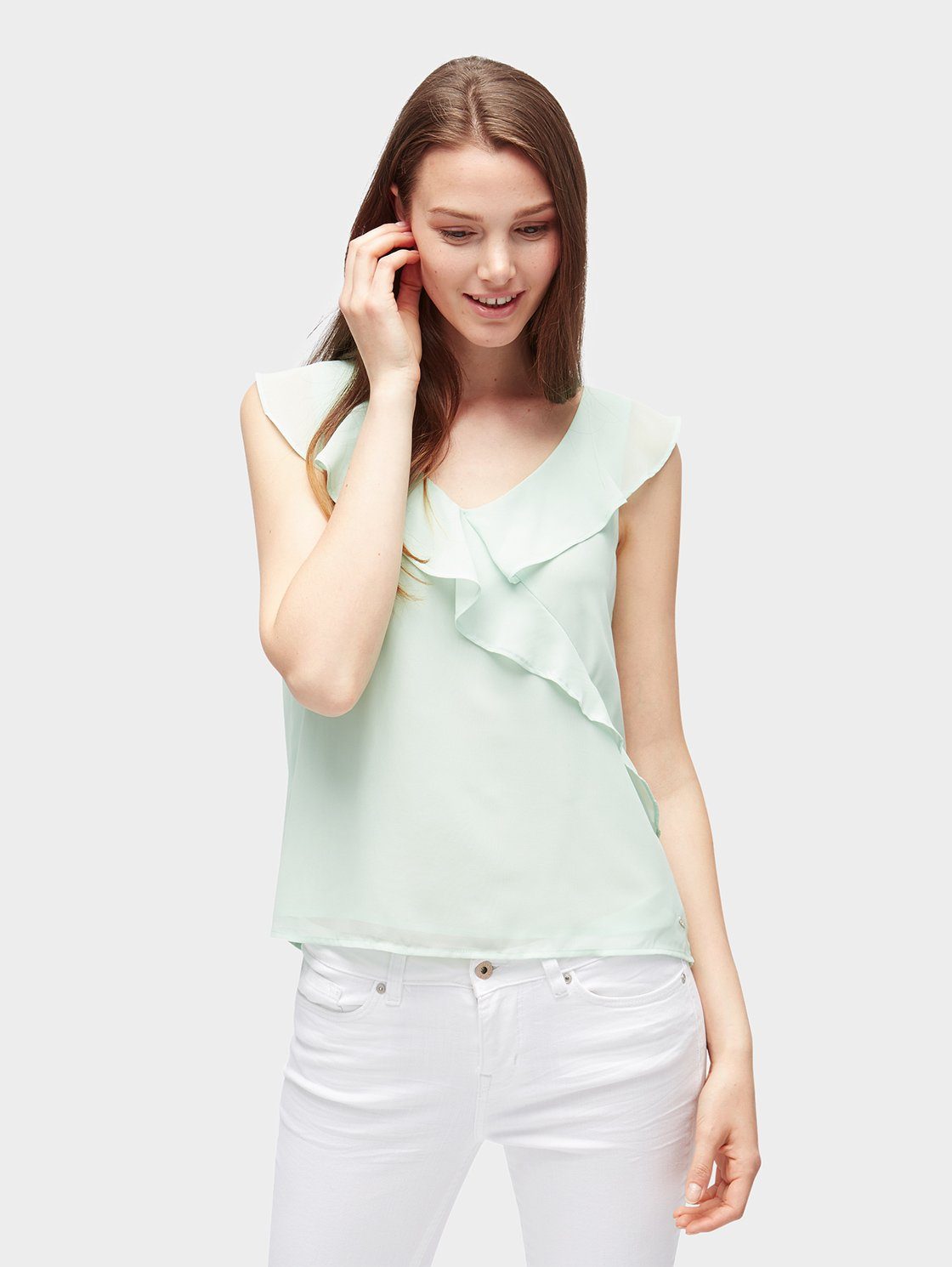 Mit Tom Tailor Denim Rüschenaufsatz« Online Blusentop »bluse Kaufen He9WEDIYb2