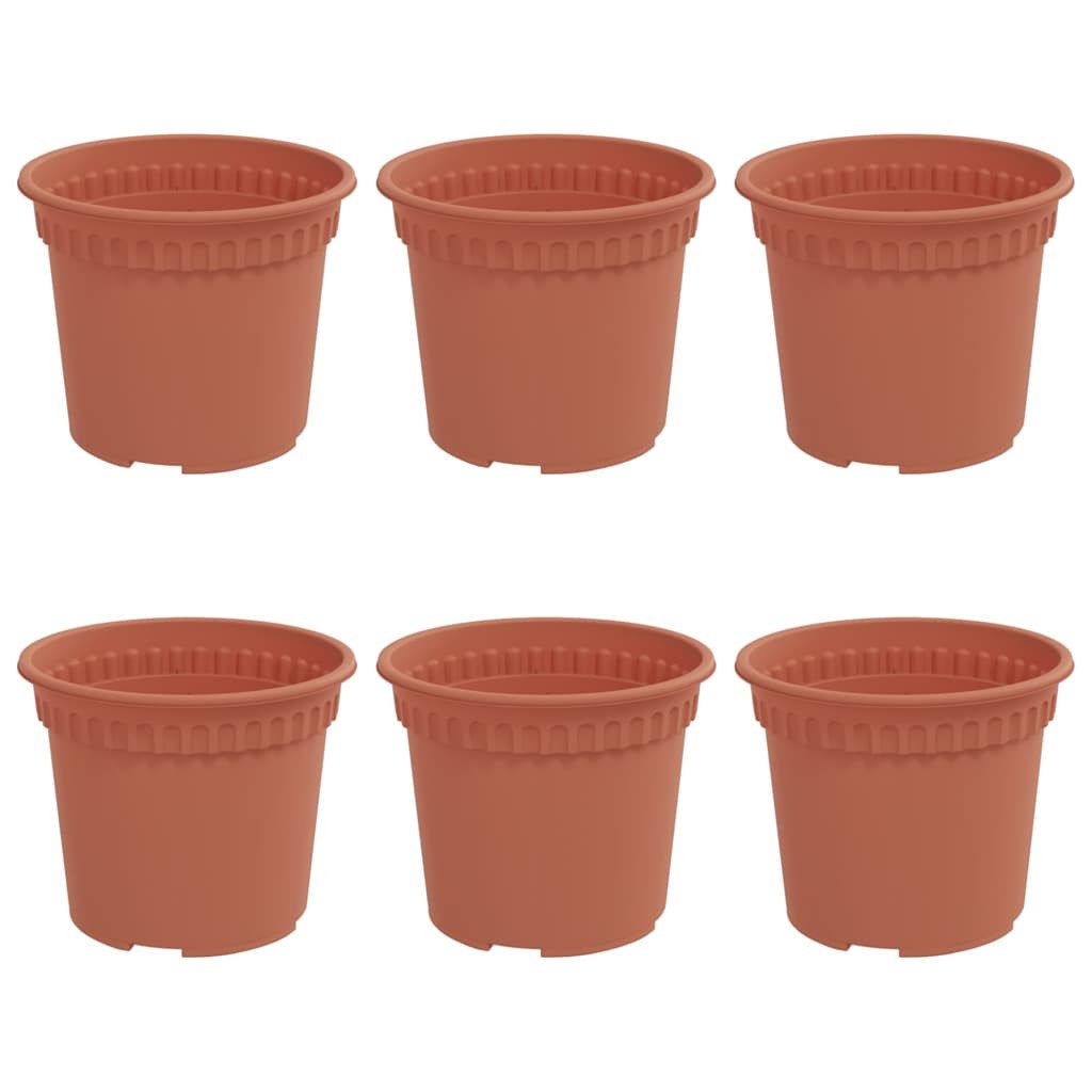 vidaXL Blumentopf Runder Blumentopf 6 stk. Ziegelrot Ø 12,5 x 10 cm Kunststoff (6 St)