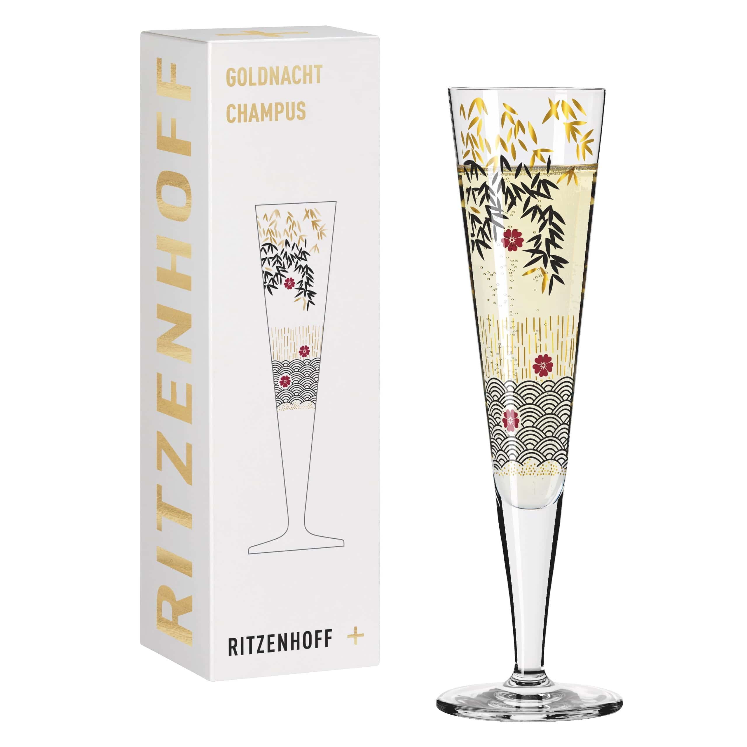 Ritzenhoff Champagnerglas Goldnacht, Kristallglas
