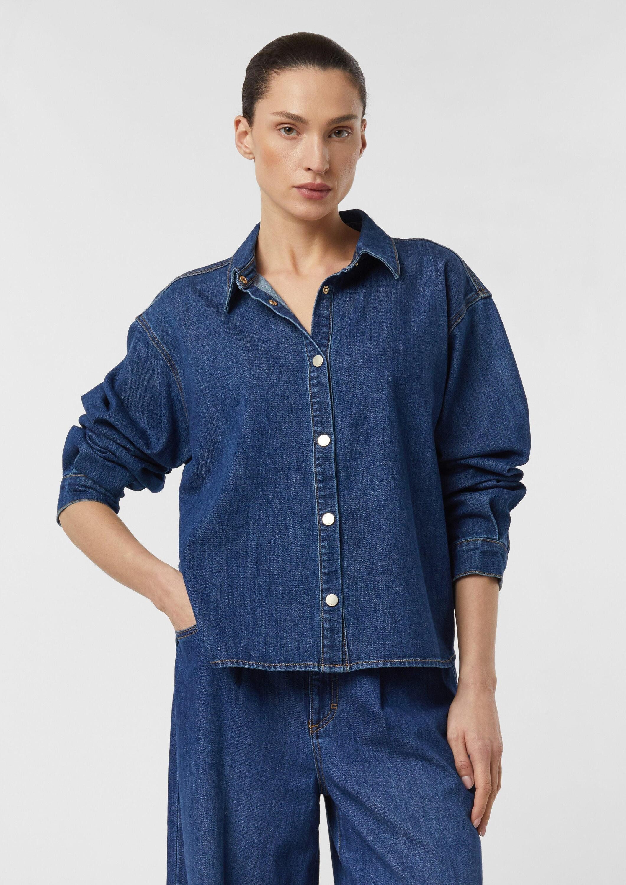 comma Hemdjacke Bluse Denim Overshirt im Loose Fit günstig online kaufen