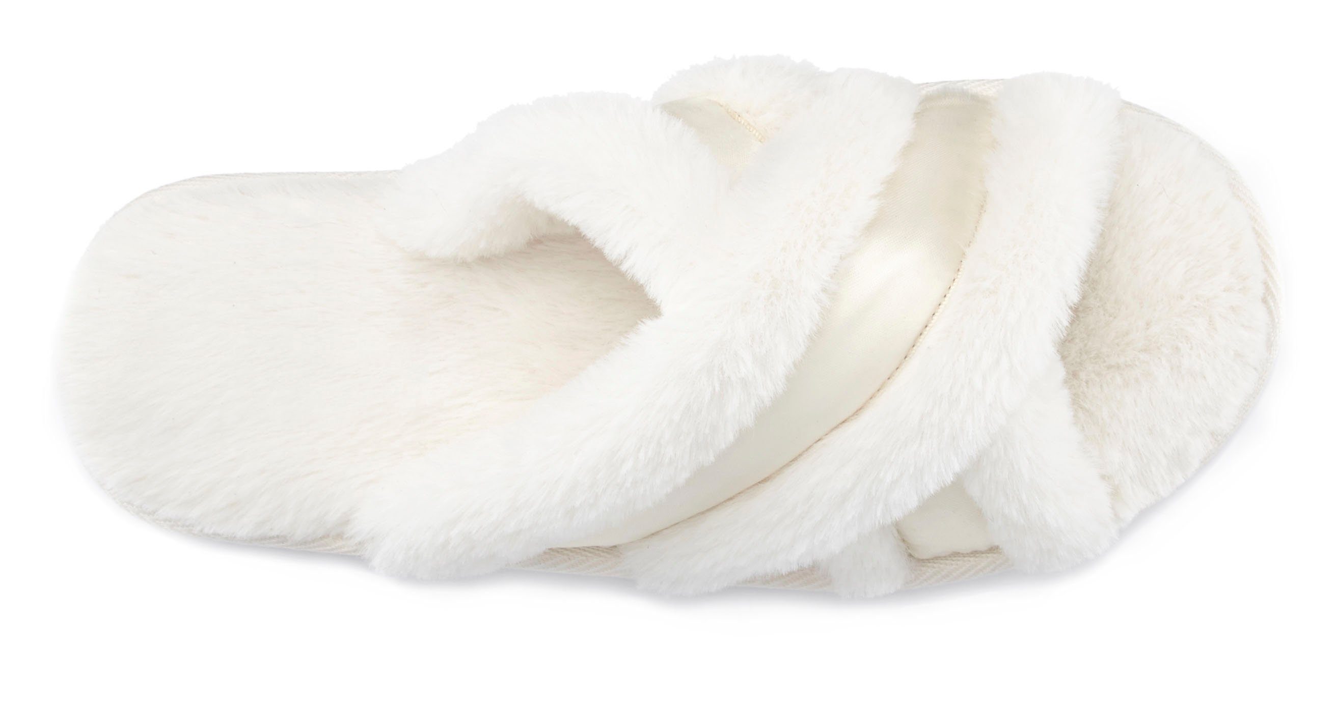 Vivance Dreams Hausschuh, Pantoffel, Mule, offener Schuh, Pantolette mit Kreuzbandage VEGAN