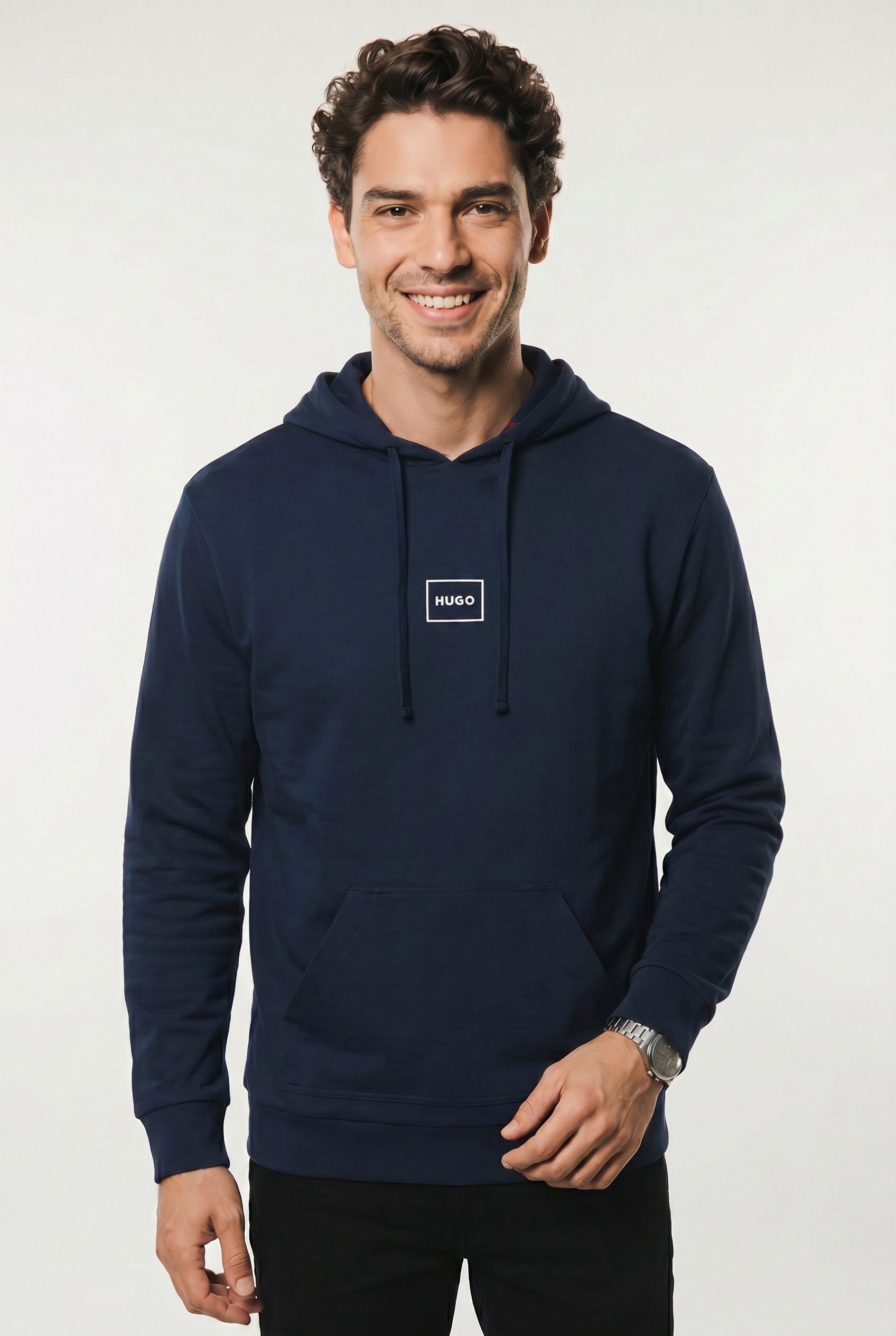 HUGO Kapuzensweatshirt mit Markenlabel