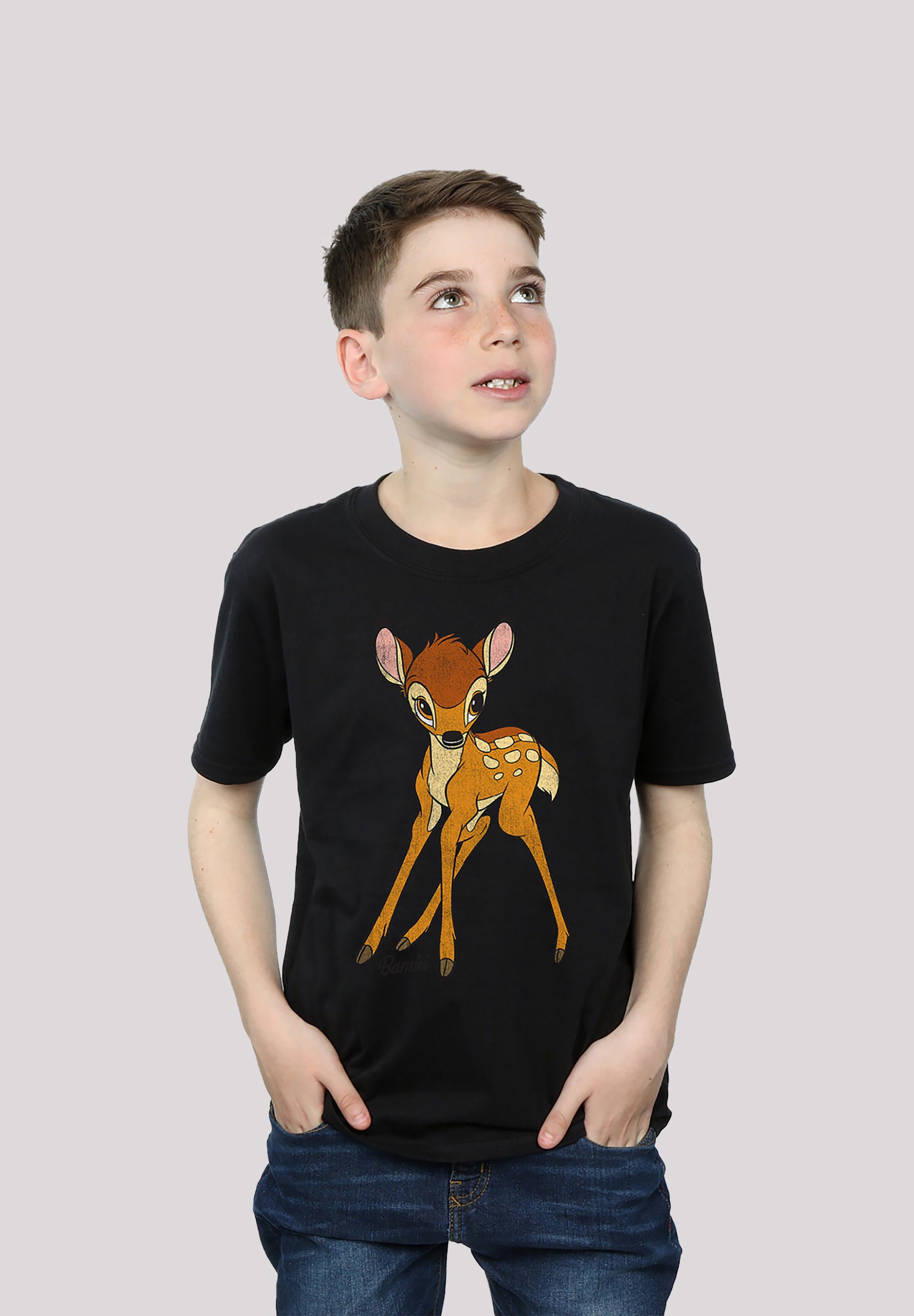 Merch,Jungen,Mädchen,Bedruckt Premium Disney Classic T-Shirt schwarz Merch Movie - Kinder,Premium Comic Fan Unisex F4NT4STIC Bambi TV Film