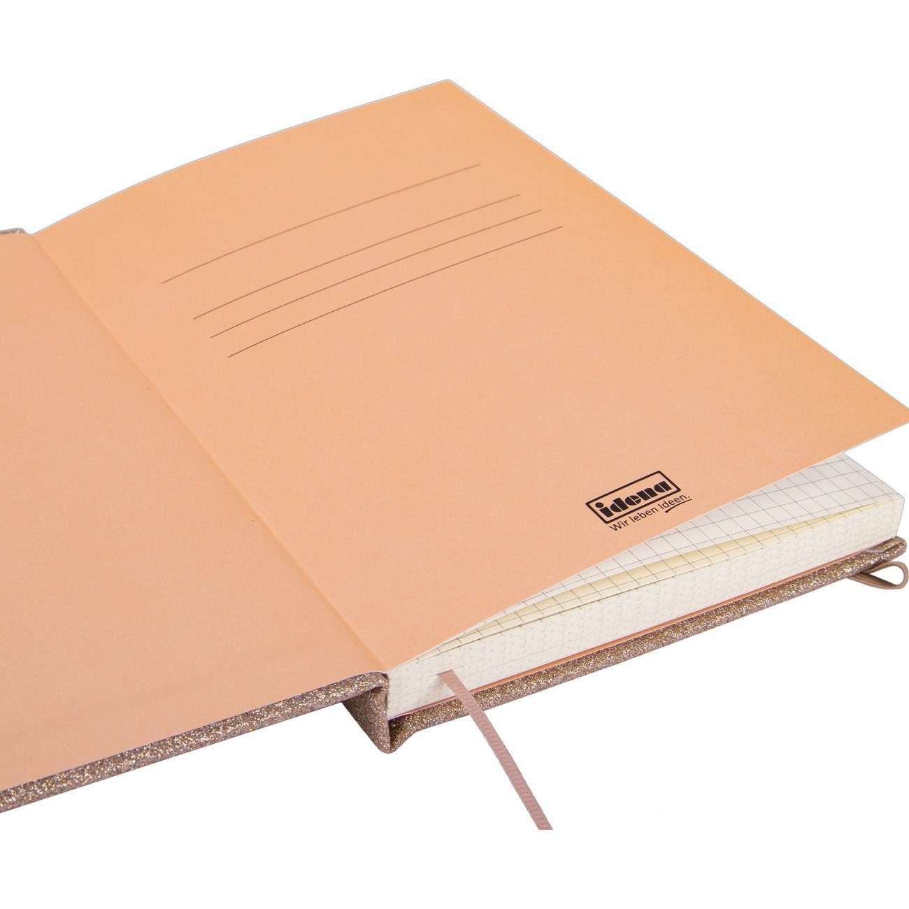 Idena Notizbuch Notizbuch - - Notebook kariert Glitter - champagner 192 Seiten 