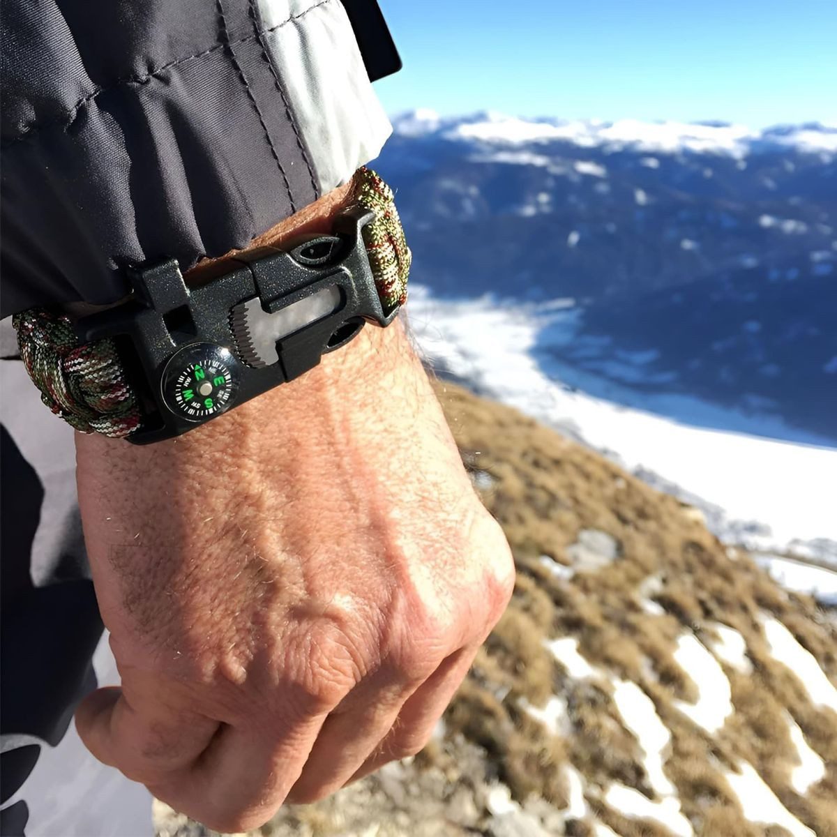 BWuM Schlüsselanhänger Bundeswehr Paracord Armband 5in1 mit Kompass