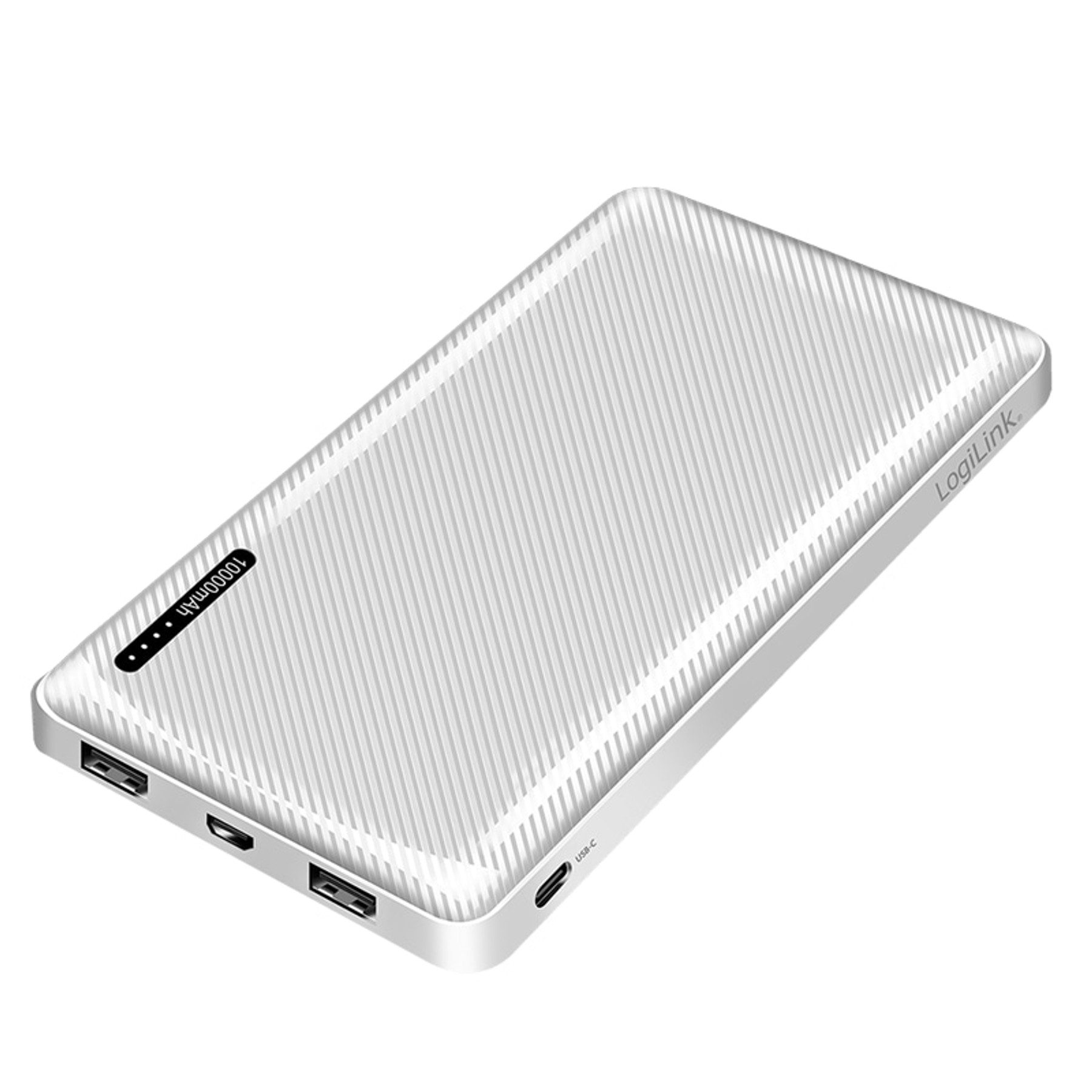 LOGILINK POWERBANK PA0316, 10.000mAh, weiß, 2-fach Powerbank