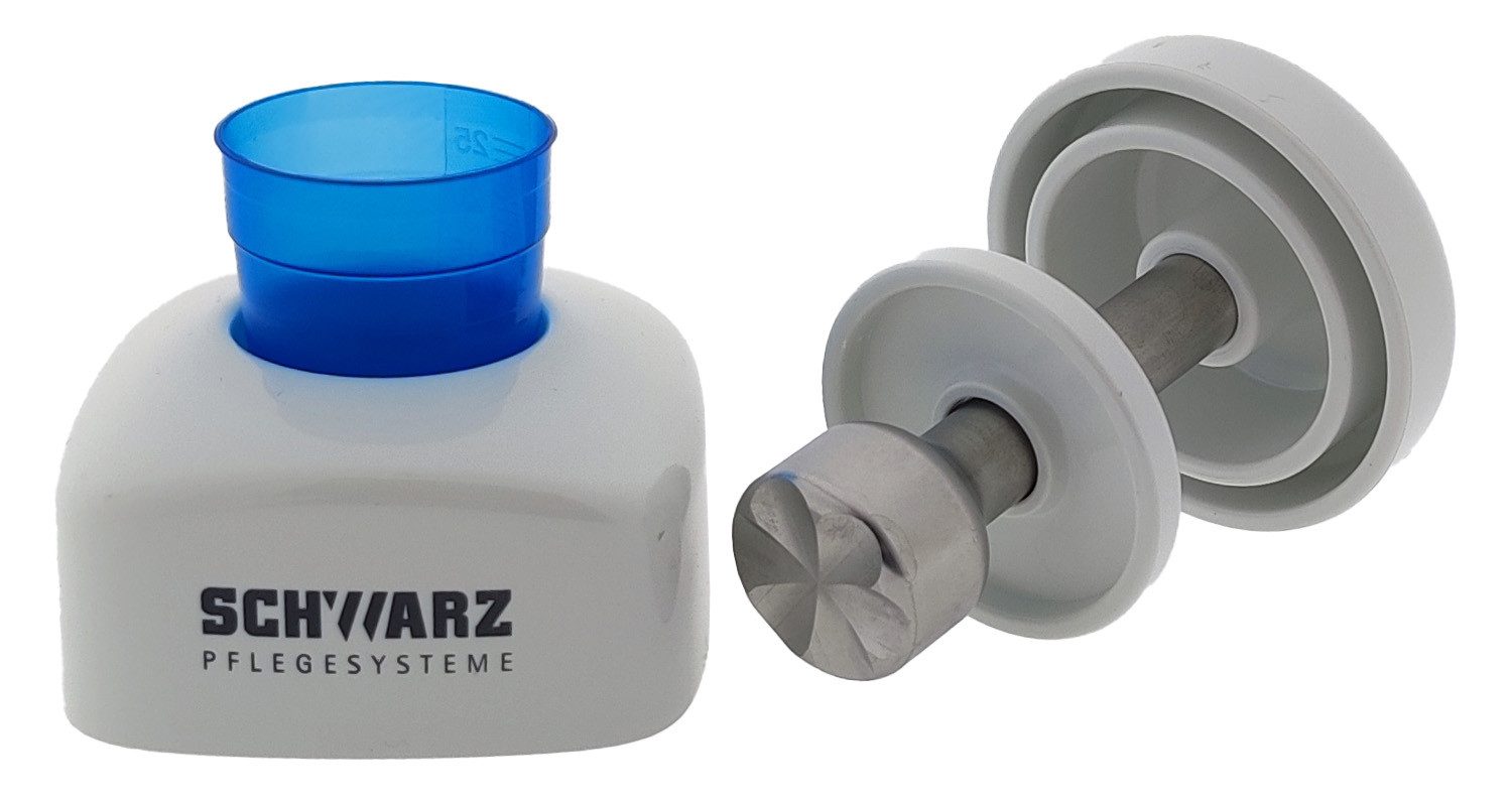 Schwarz Pillendose Tablettenmörser Zerkleinerer weiß 1 Stück (Stück, 1 St., Profi Tablettenmörser), Tablettenzerkleinerer Mörser Tablettencrusher