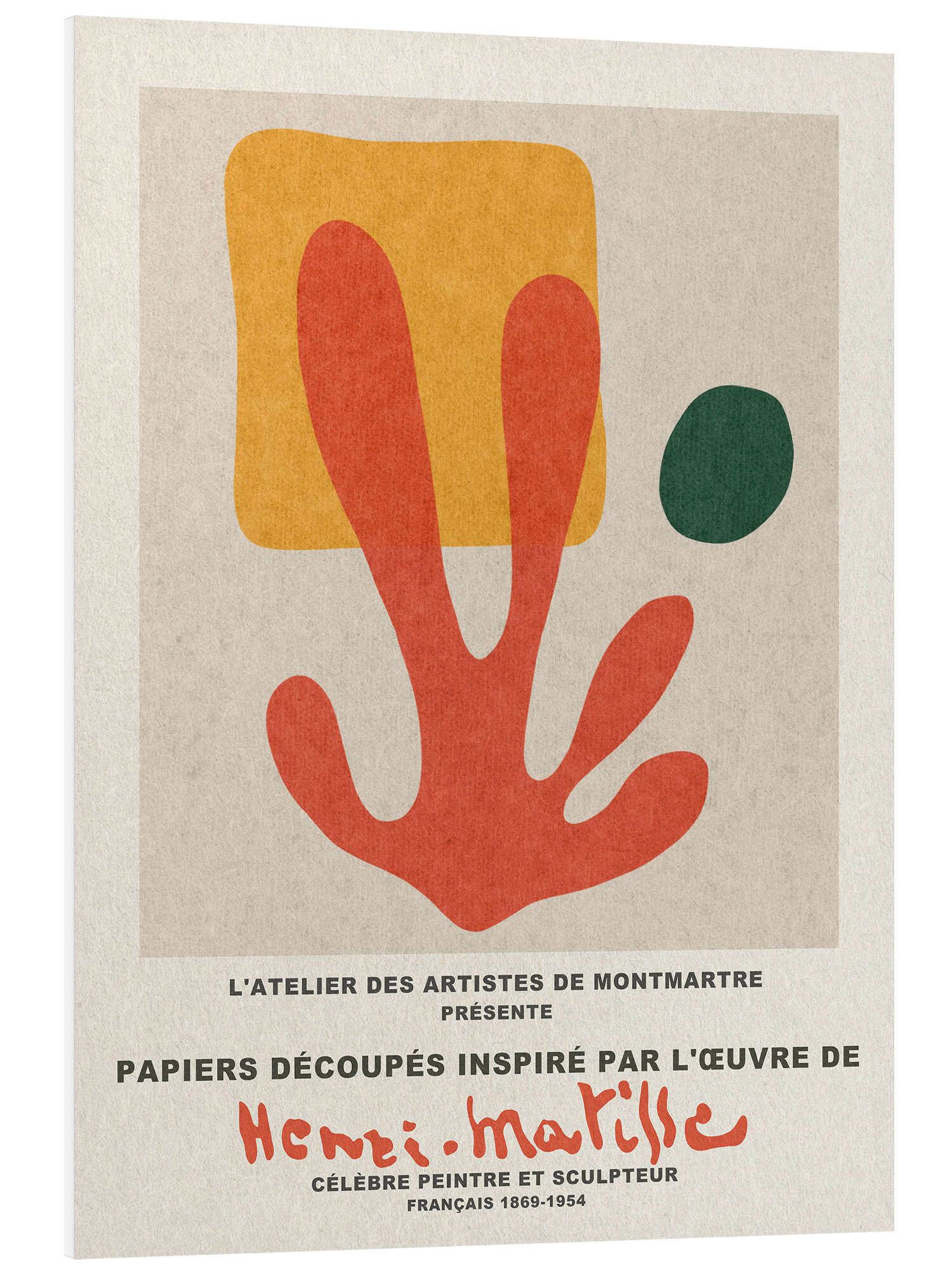 Posterlounge Forex-Bild Matisse Inspired Art, Inspiré Henri Matisse III - L'ATELIER DES ARTISTES DE MONTMARTRE, Wohnzimmer Malerei
