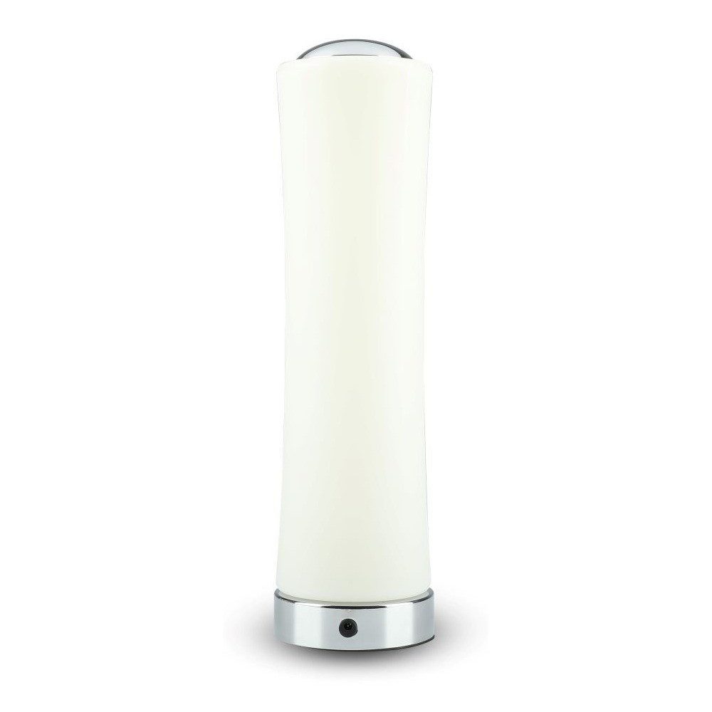 V-TAC LED Tischleuchte, LED-Leuchtmittel fest verbaut, Warmweiß, LED Tischleuchte Touch dimmbar Wohnzimmerlampe Weiß Metall H 48 cm