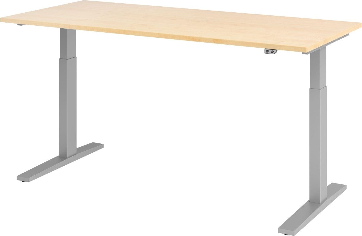 Schreibtisch Sitz-Steh-Schreibtisch elektrisch 180x80cm Ahorn/Silber