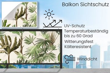 MuchoWow Balkonsichtschutz Dschungel - Palme - Bananenstaude - Kinder - Natur - Pflanzen (1-St) Balkonbanner, Sichtschutz für den Balkon, Robustes und wetterfest