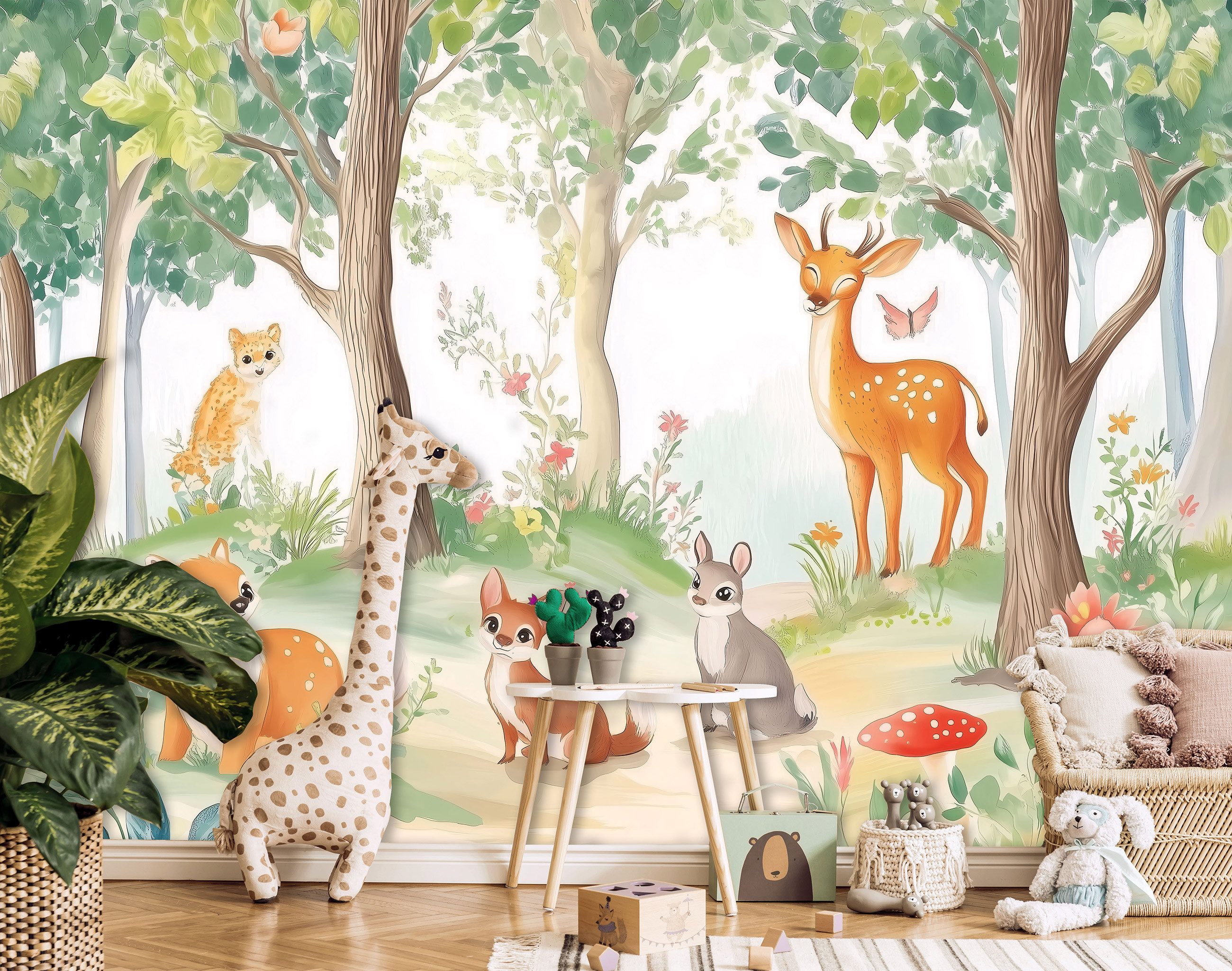 Wallarena Fototapete Kinderzimmer Wald Tiere Jungen günstig online kaufen