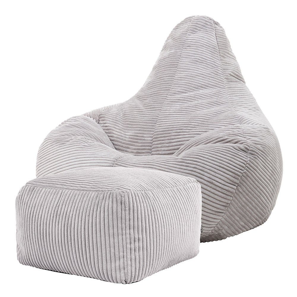 Cord Sitzsack Sitzsack-Sessel hellgrau aus mit Sitzpouf „Dalton“ icon