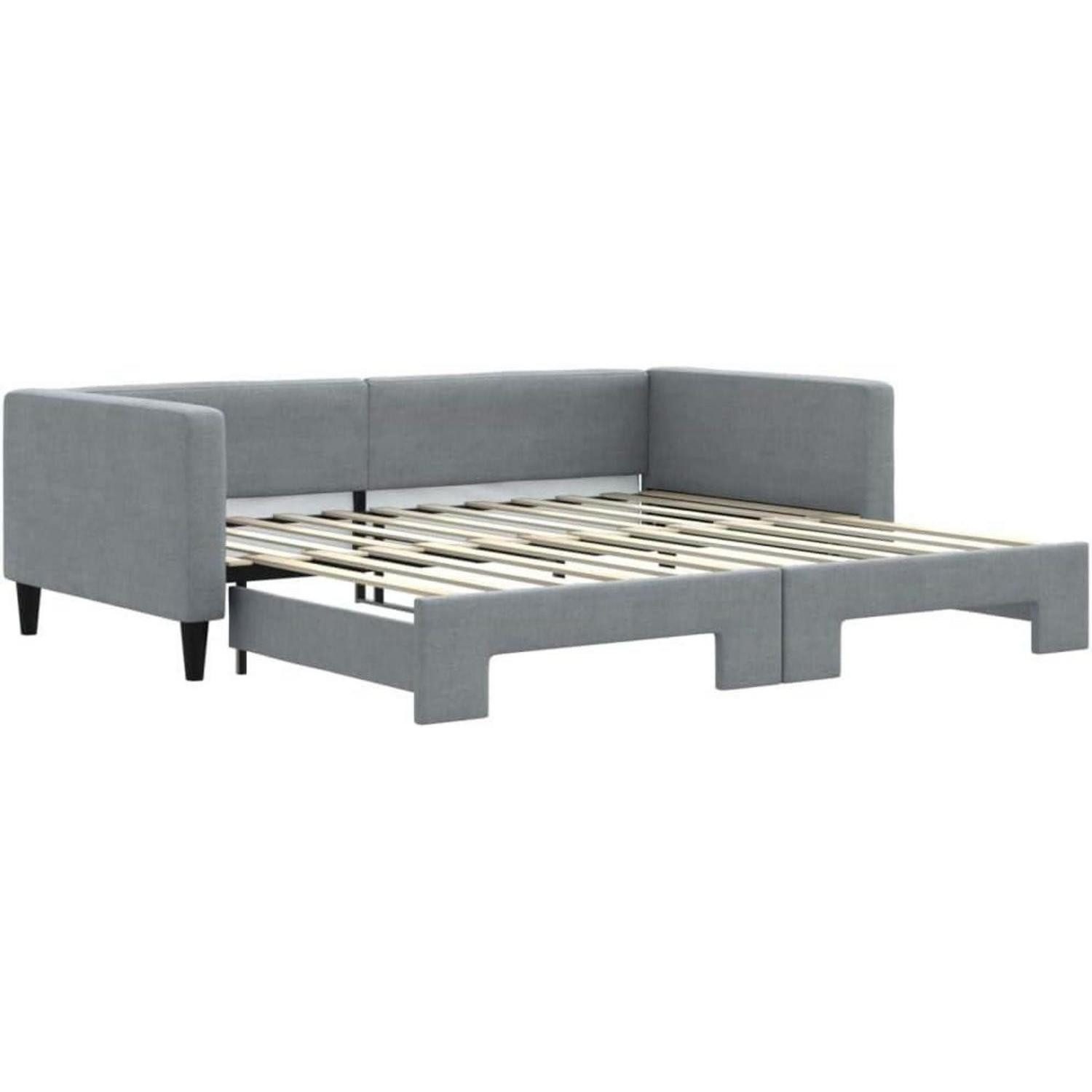 LuxusKollektion Schlafsofa Schlafsofa 2Sitzer Klappsofa 100 x 200 mit Bettkasten Hellgrau