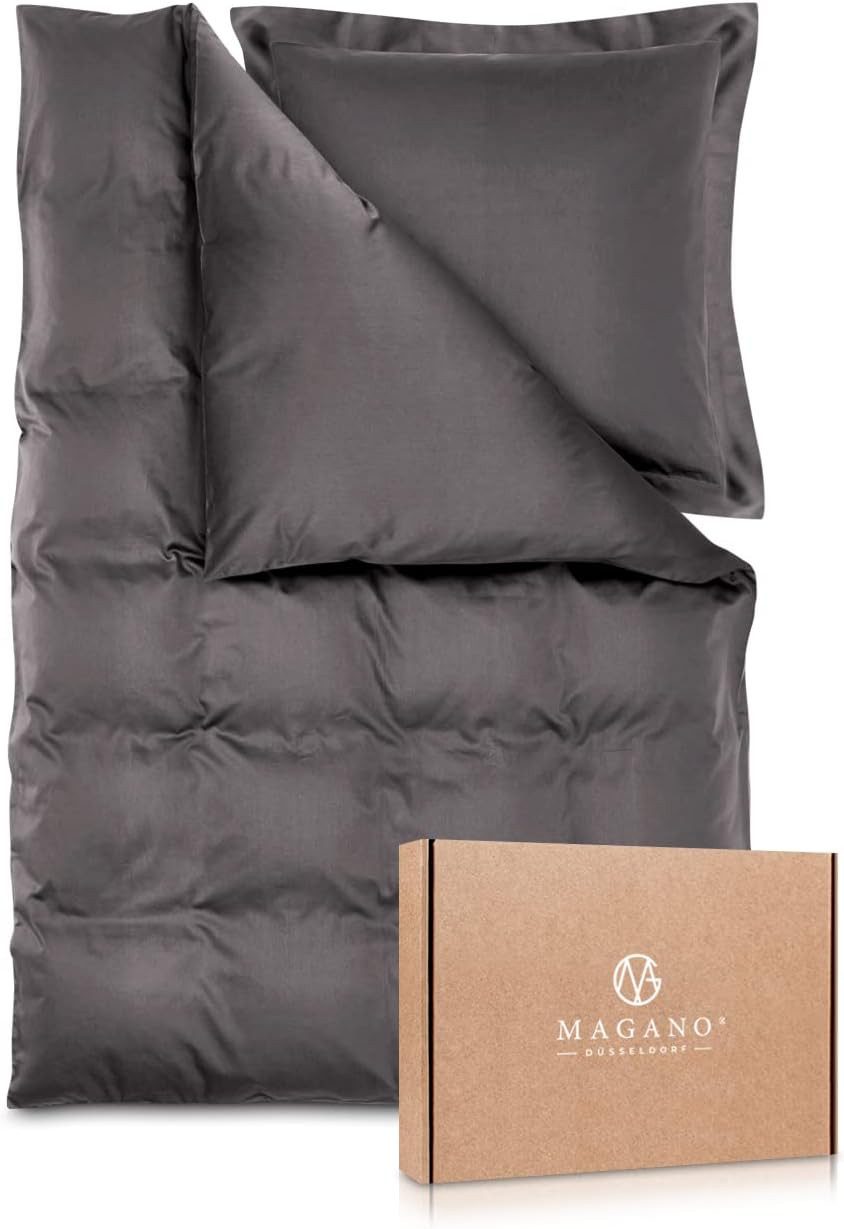 MAGANO Bettwäsche, Luxus Bambus & Baumwolle Satin, 400 TC Luxusqualität, Hypoallergen, Thermoregulierend, Kühlend