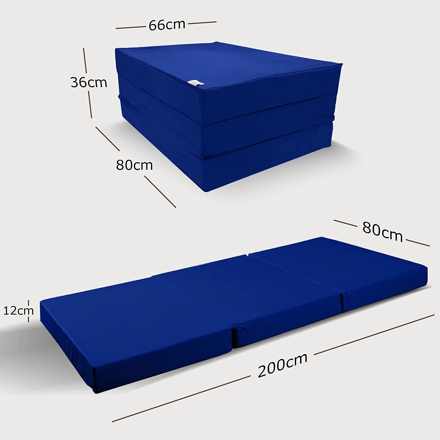 Klappmatratze Luxus Faltmatratze, klappbare Gästematratze, faltbare Matratze, shogazi ®, 12 cm hoch, (1-tlg), MADE IN GERMANY, Direkt vom Hersteller, Testsieger 1,1