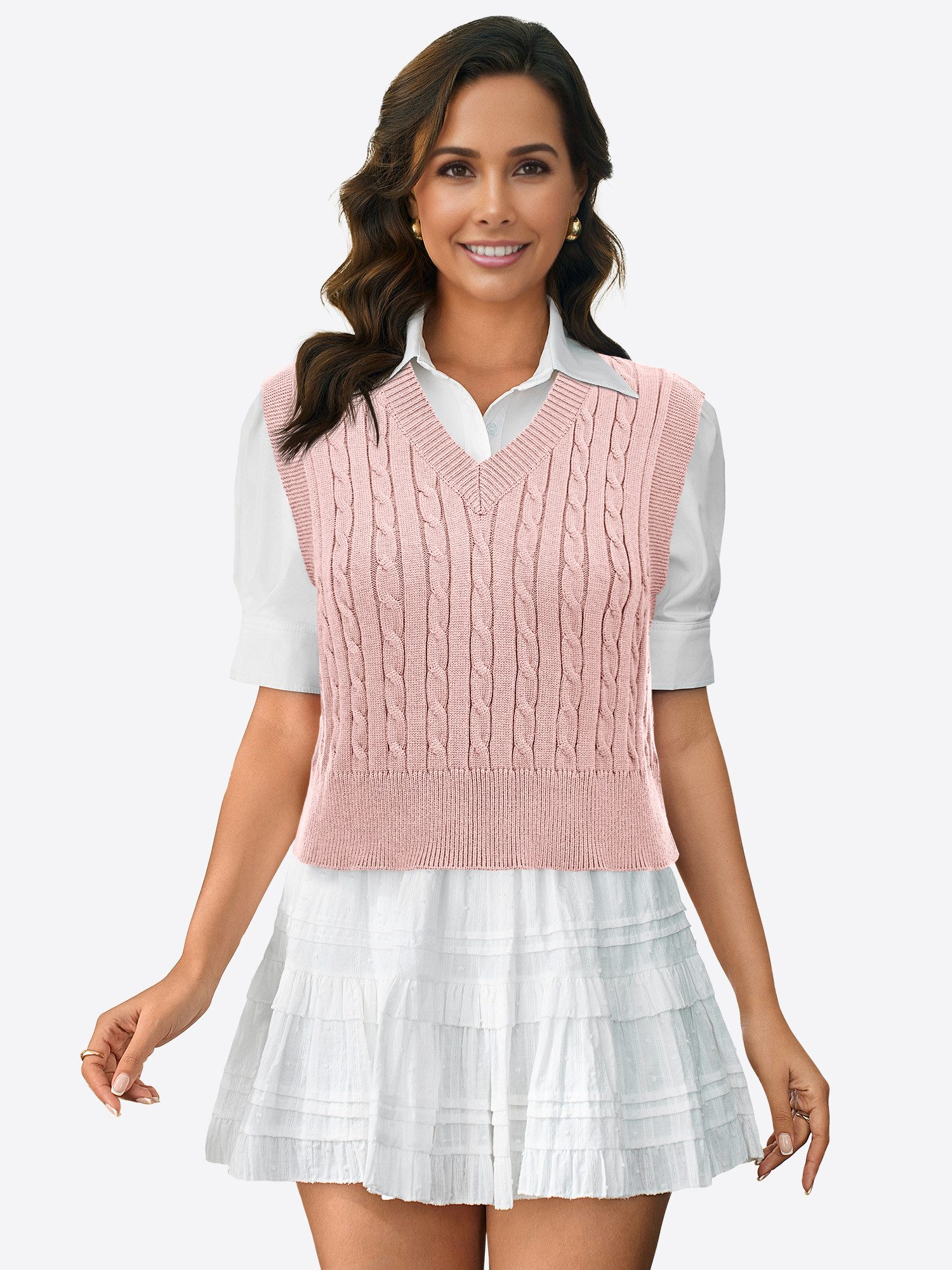 Imily Bela Strickweste Damen Ärmellose Kurze Weste (Packung, 1-tlg., 1per-P günstig online kaufen