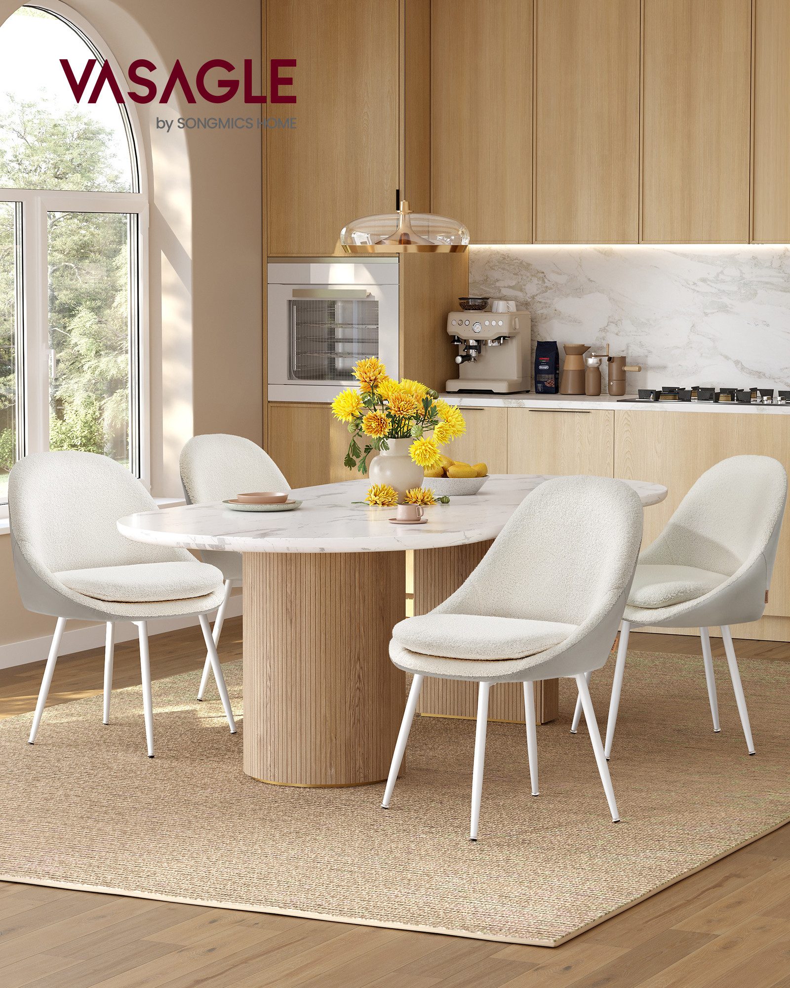 VASAGLE Esszimmerstuhl 2er Set/ 4er Set/ 6er SetKüchenstuhl-61 x 56 x 81,5 cm (T x B x H) (6 St), stuhl bis 120 kg