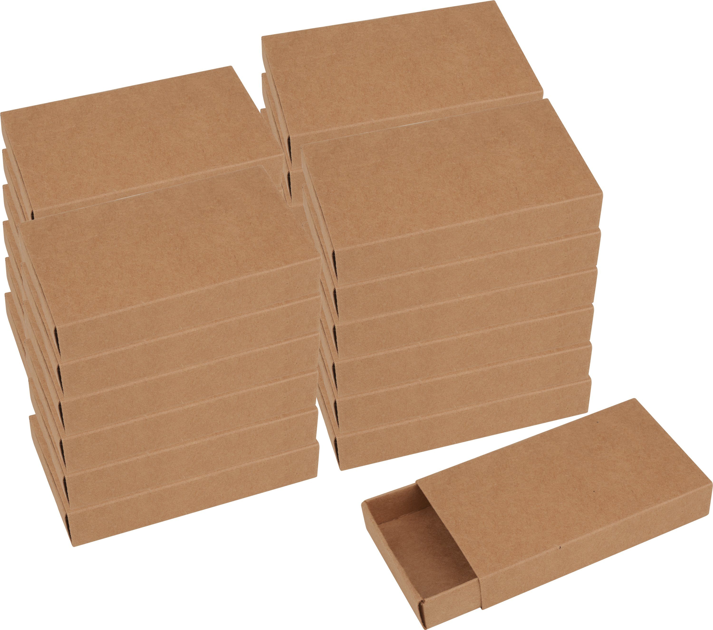 VBS Aufbewahrungsbox Streichholzschachteln, XL Kraftpapier blanko 11 cm x 6,5 cm x 2 cm 24er-Pack