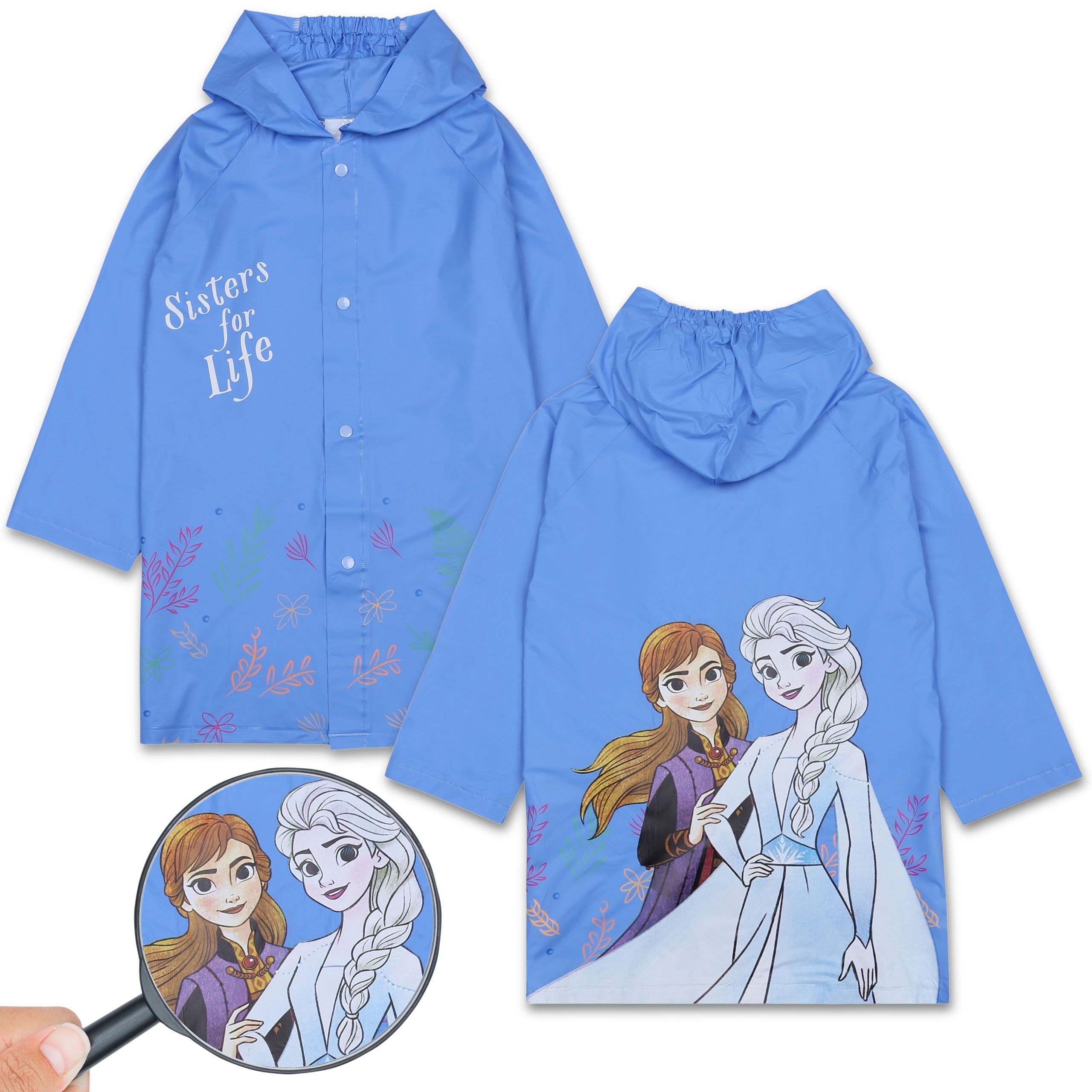 Regenjacke Die Eiskönigin Anna und Elsa Regenmantel für Mädchen, Umhang 8-9 Jahre