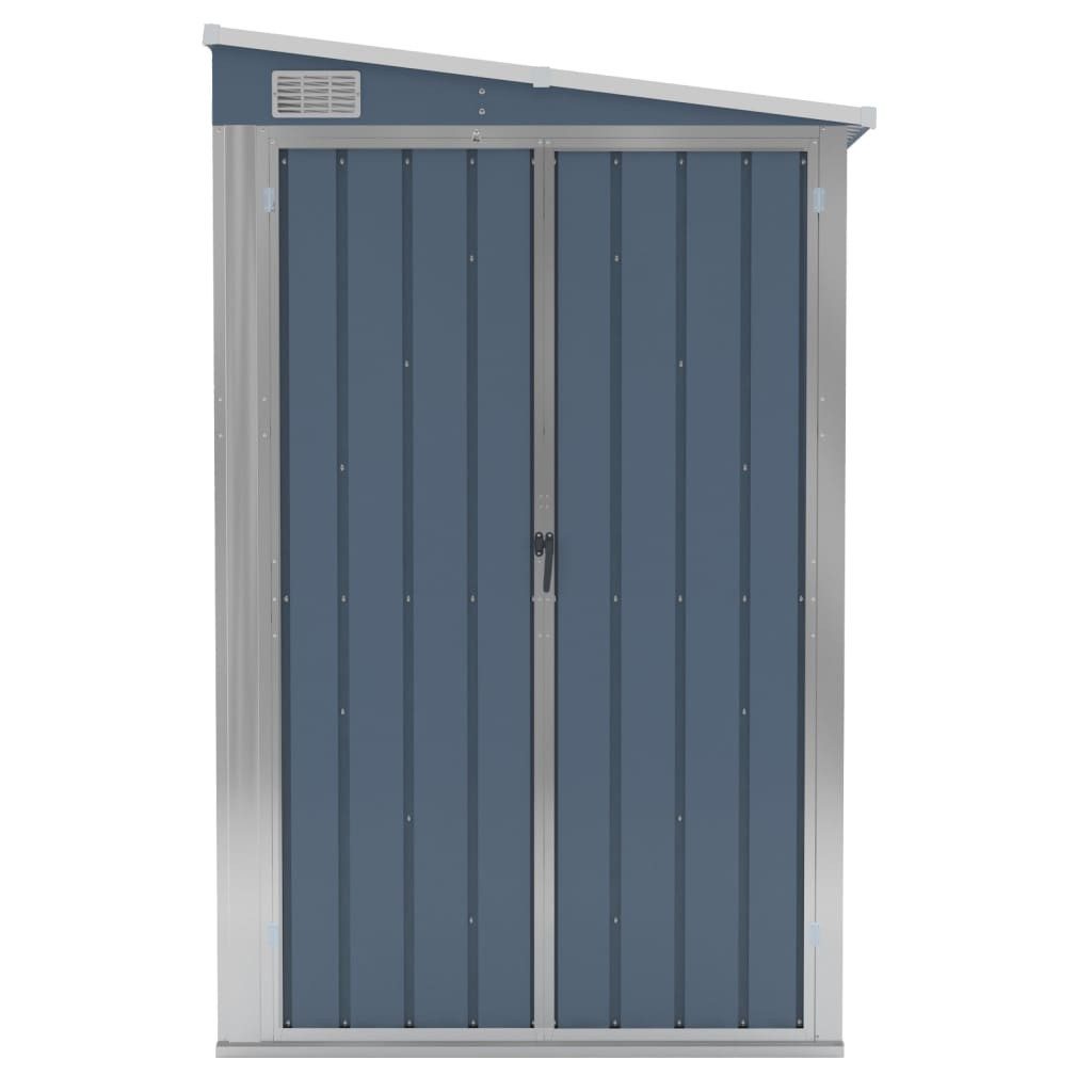 vidaXL Garten-Geräteschrank 118 x 100 x 178 cm Gartenschrank Metall Wand-Geräteschuppen Grau 118x