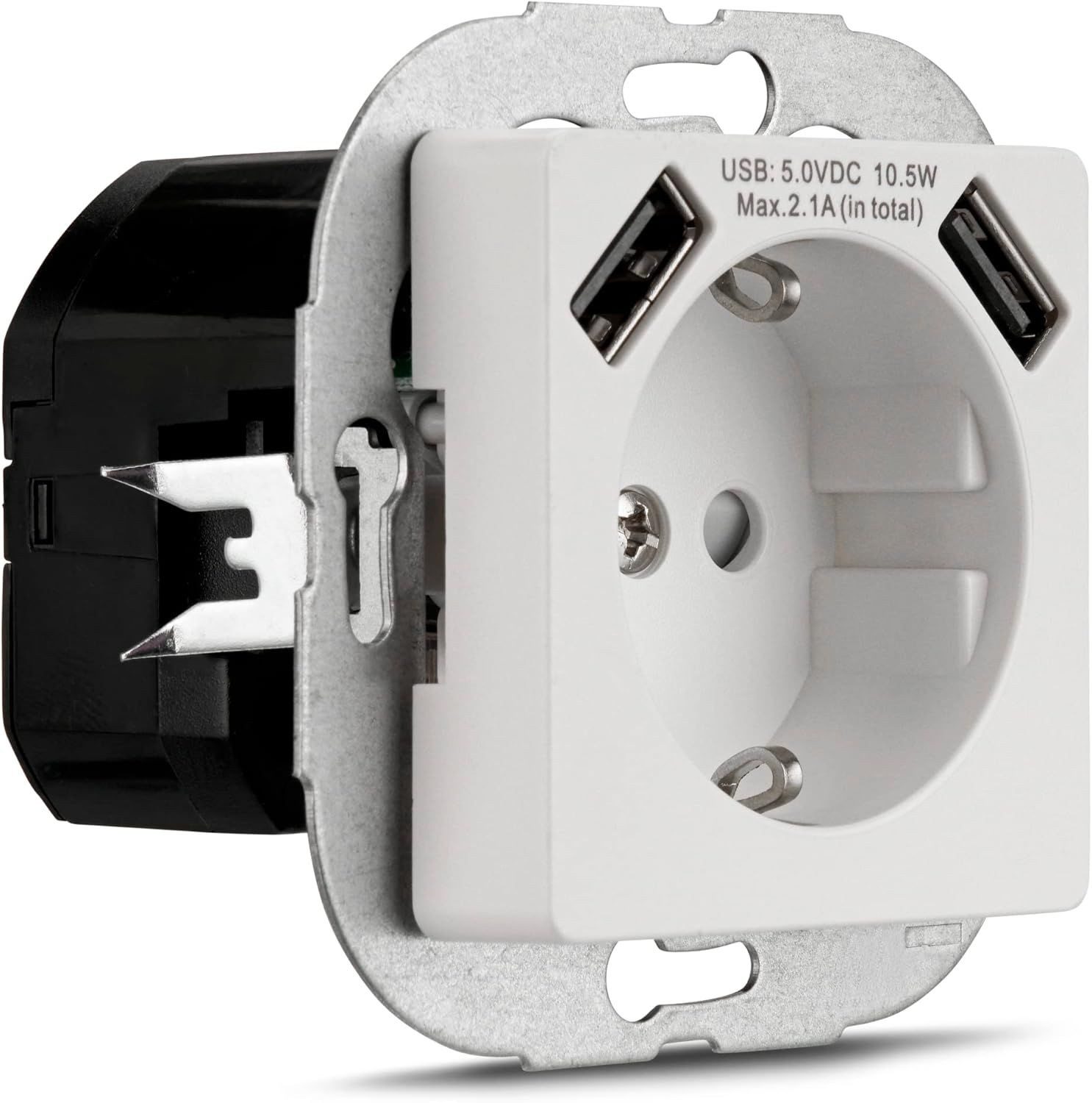 REV Ritter GmbH Steckdose REV Ritter Schuko Steckdosen 2x USB & Kindersicherung, Steckdose weiß