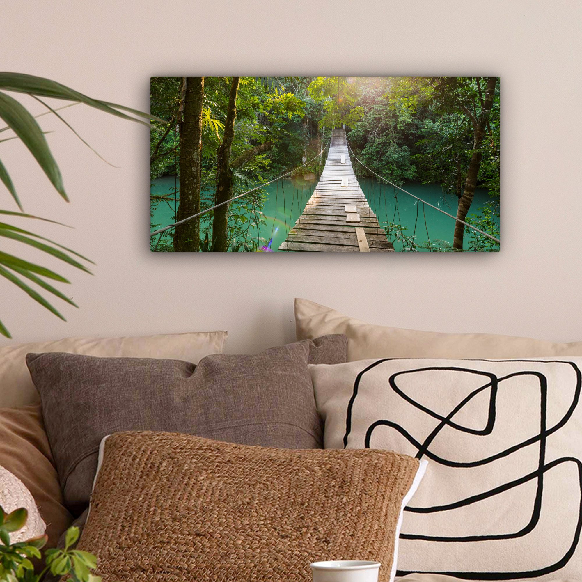 OneMillionCanvasses® Leinwandbild Panorama Dschungel - Wasser günstig online kaufen