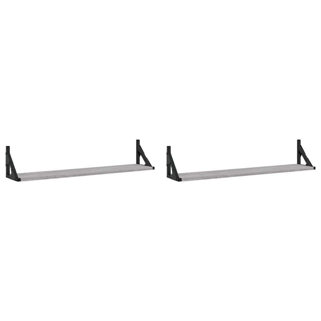 vidaXL Regal Wandregale 2 Stk. Grau günstig online kaufen