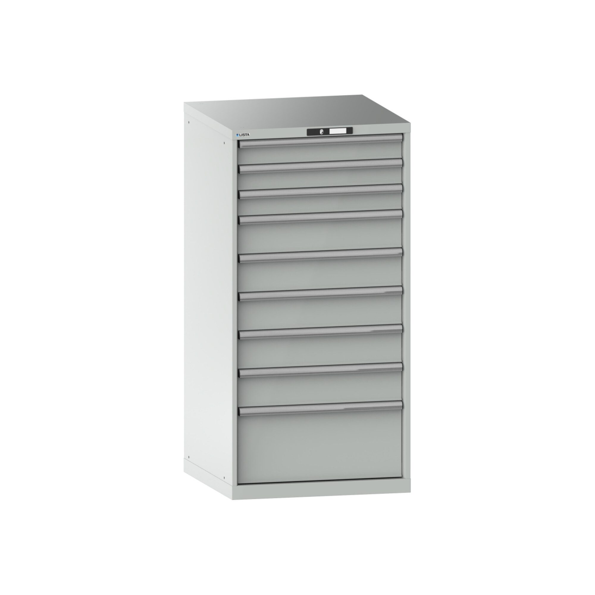 LISTA Werkzeugschrank Lista Schubladenschrank 36x36E (BxTxH) 717x725x1450mm KEY Lock R7035