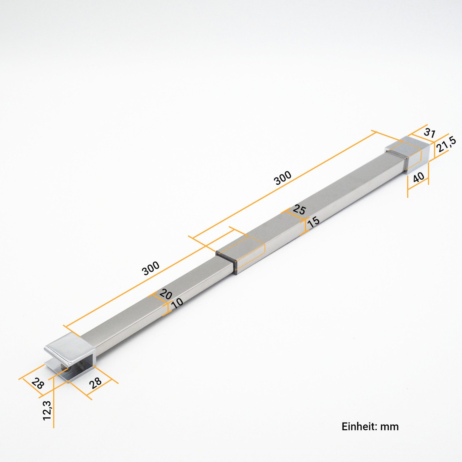 WITEN&NOCK Duschwand-Stabilisationsstange Deckenstabilisator für Duschwände Duschkabinen 35 - 60 cm ausziehbar