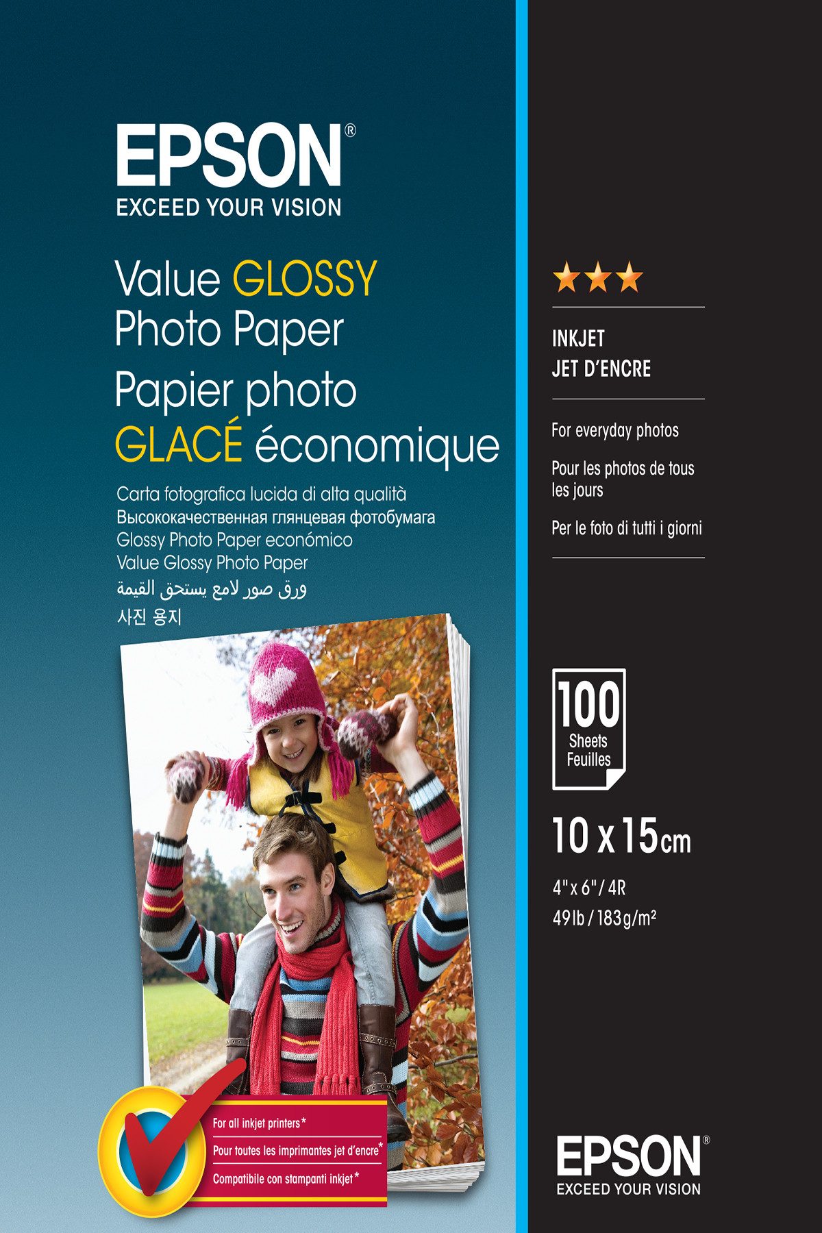 Epson Fotopapier glänzend C13S400039 (10x15cm-100 Blatt) Tintenpatrone