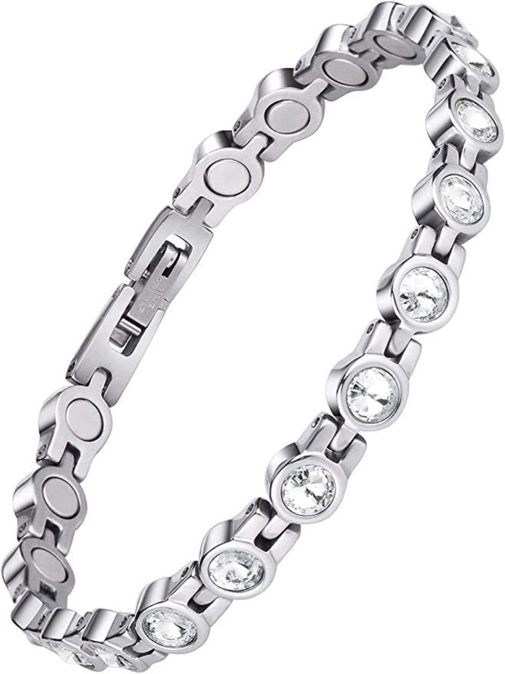 Verstellbar Herz-Armband, geschenk silberfarbenes Geburtstag Armbänder, Silber, Armband, Weihnachten Armkette Magnetische Damen POCHUMIDUU Armkette